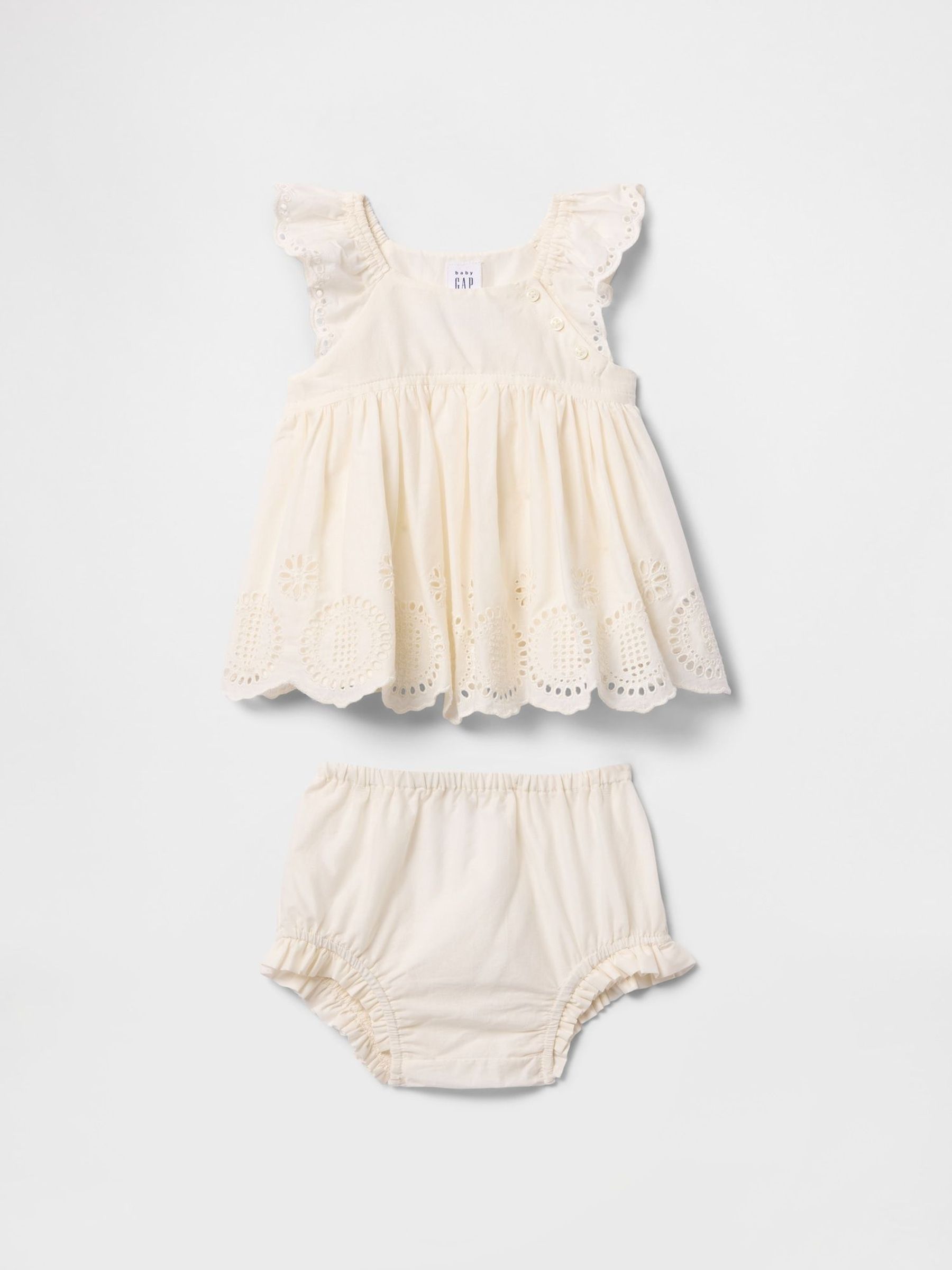 White Eyelet Cotton Outfit Set (Newborn-24mths) (F71897) | £25