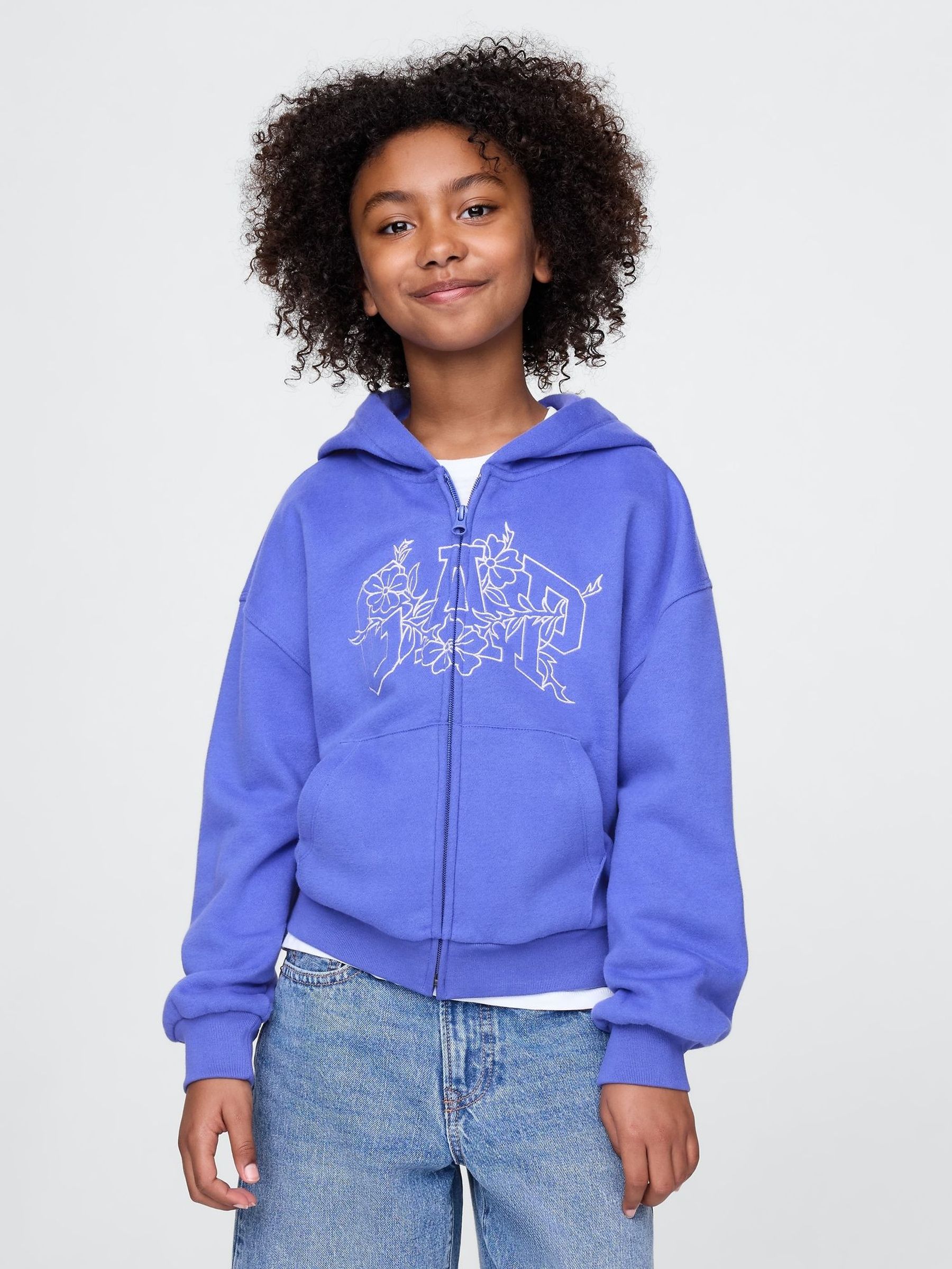 Blue Vintage Soft Logo Zip Hoodie (4-13yrs) (F72078) | £30