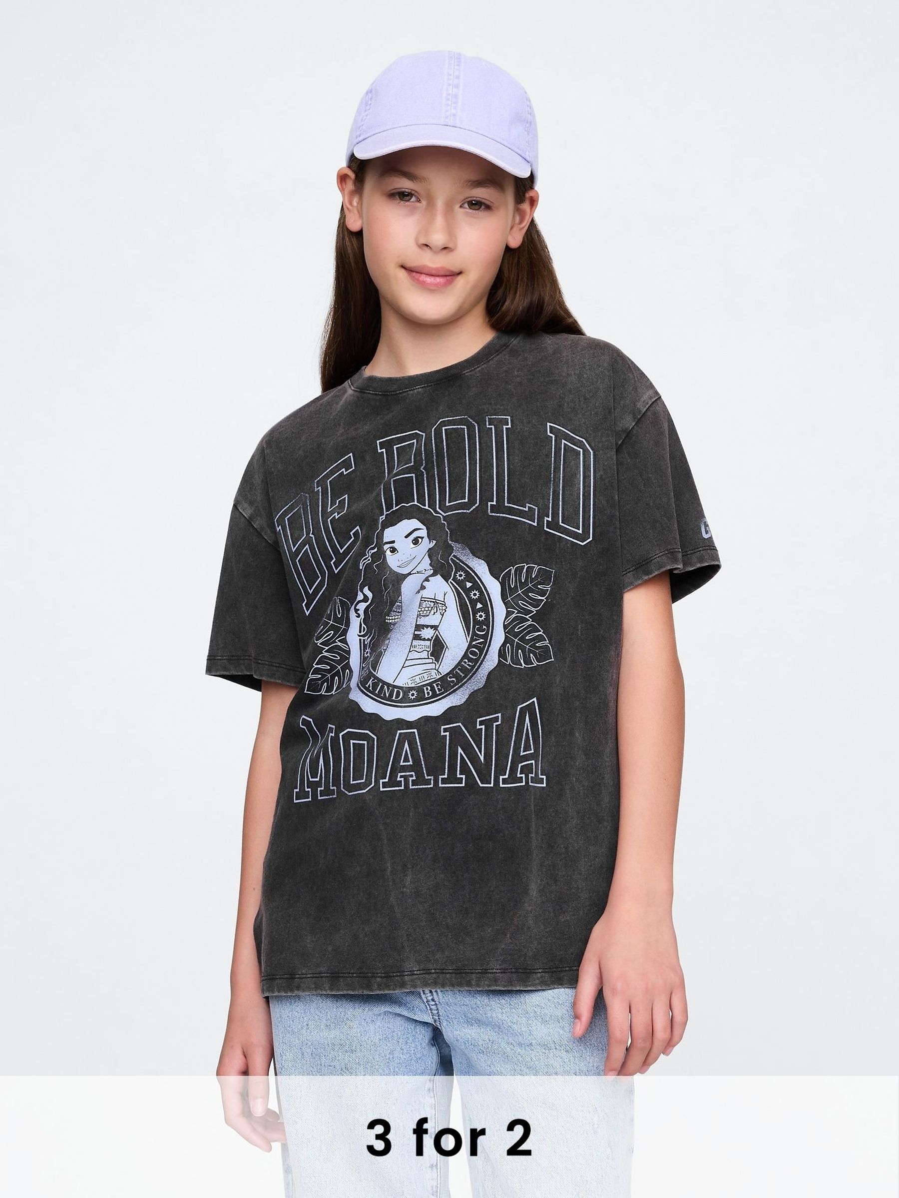 Black Moana Disney Oversized Graphic T-Shirt (4-13yrs) (F72080) | £16