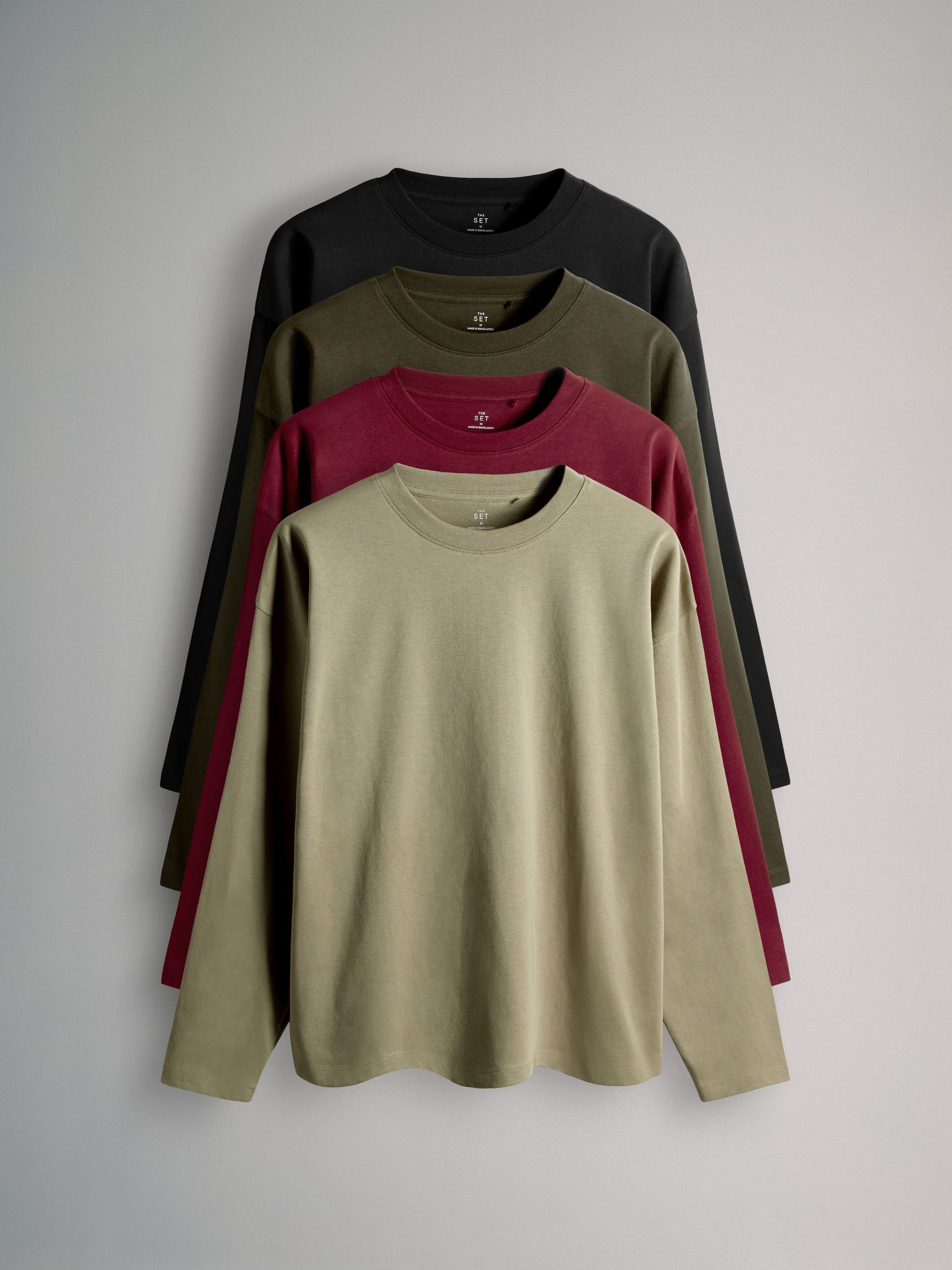 Multi - 4 Pack Relaxed Long Sleeve T-Shirts (F73261) | £24