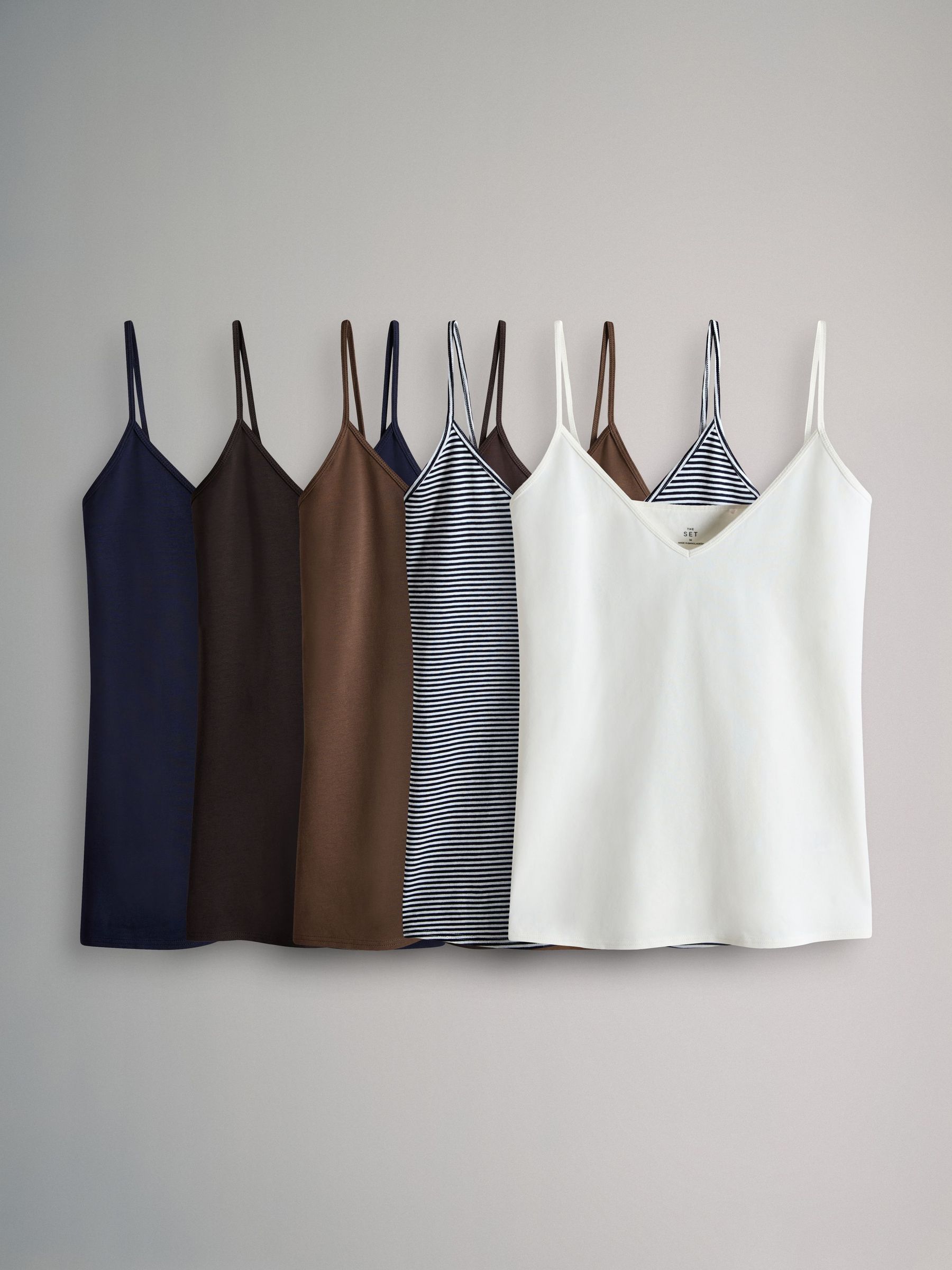 5 Pack Essentials V-Neck Cami Tops (F73271) | £19