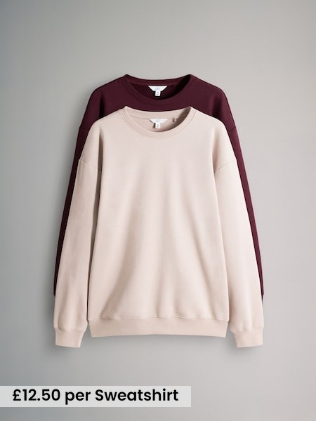 2 Pack Relaxed Crew Sweatshirt (F73373) | £25