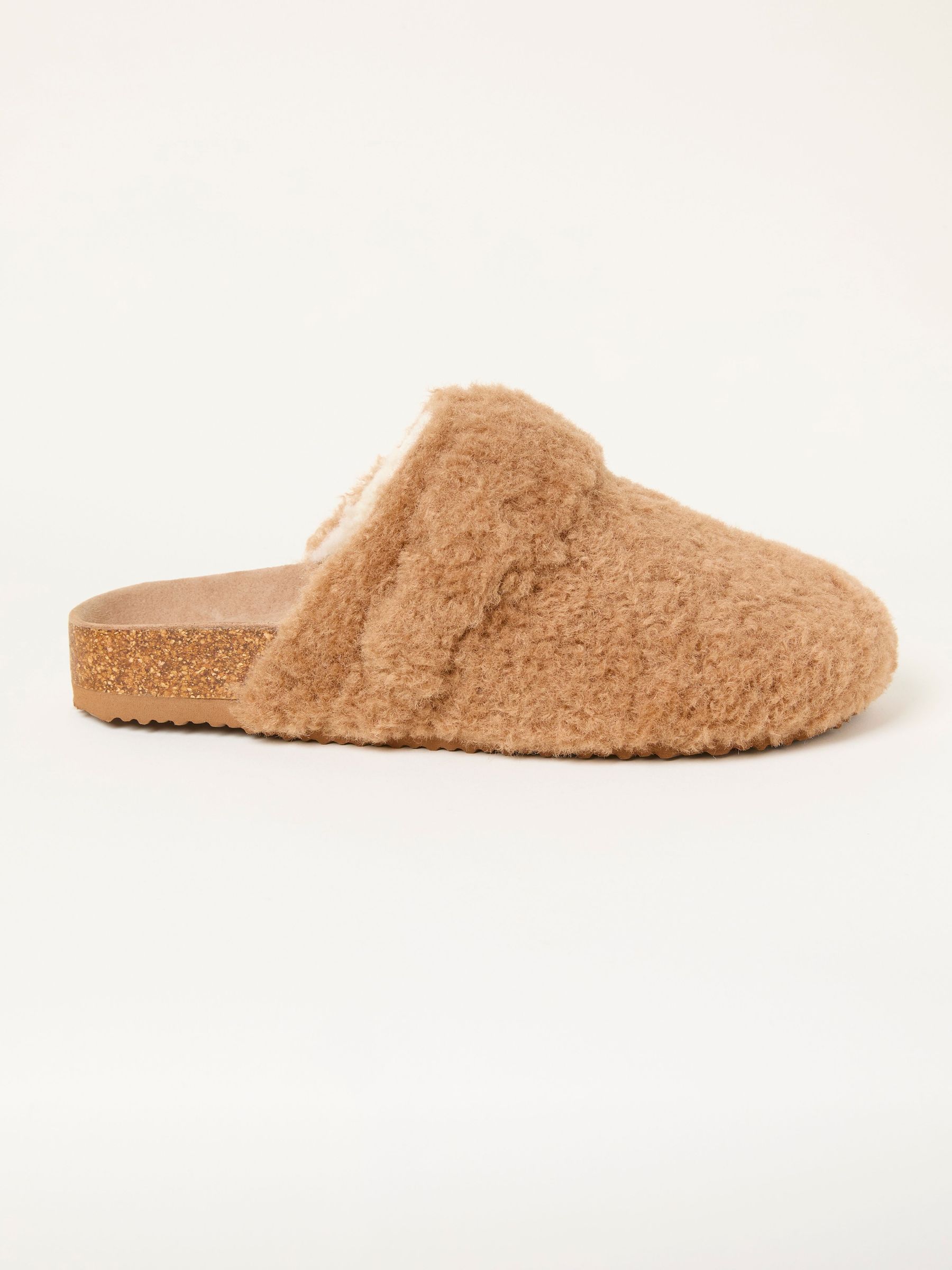 Tan Brown Teddy House Shoe (F74126) | £42.50