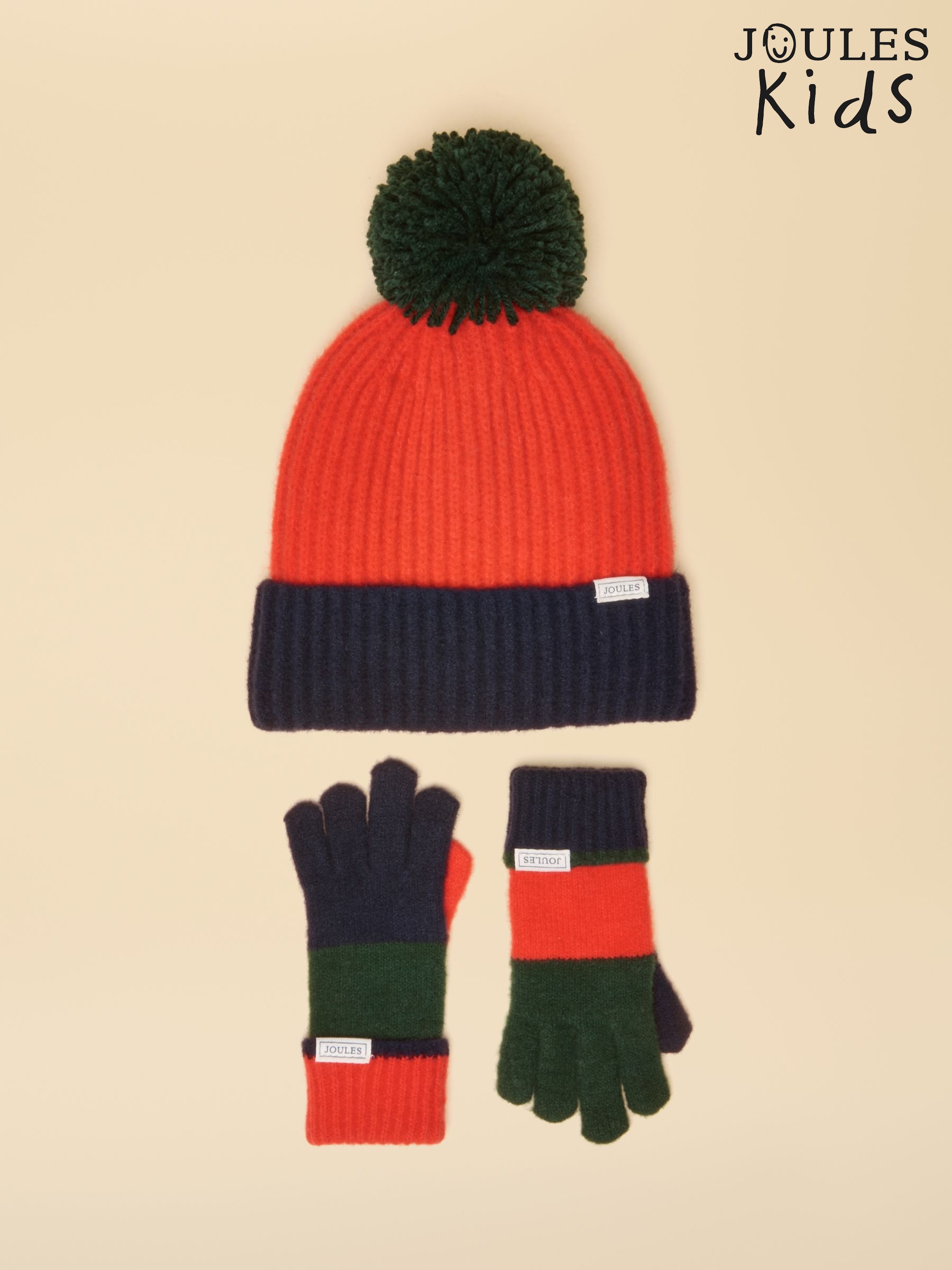 Explorer Orange & Navy Hat and Gloves Set