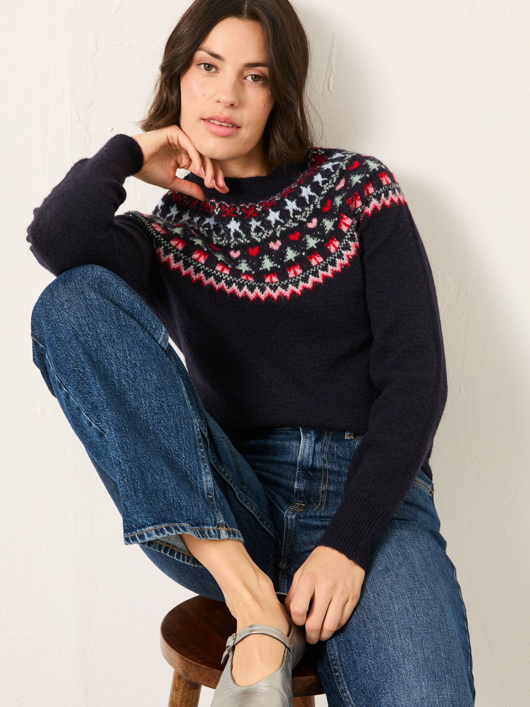 Noelle Navy Fairisle Knitted Jumper (F75809) | £45