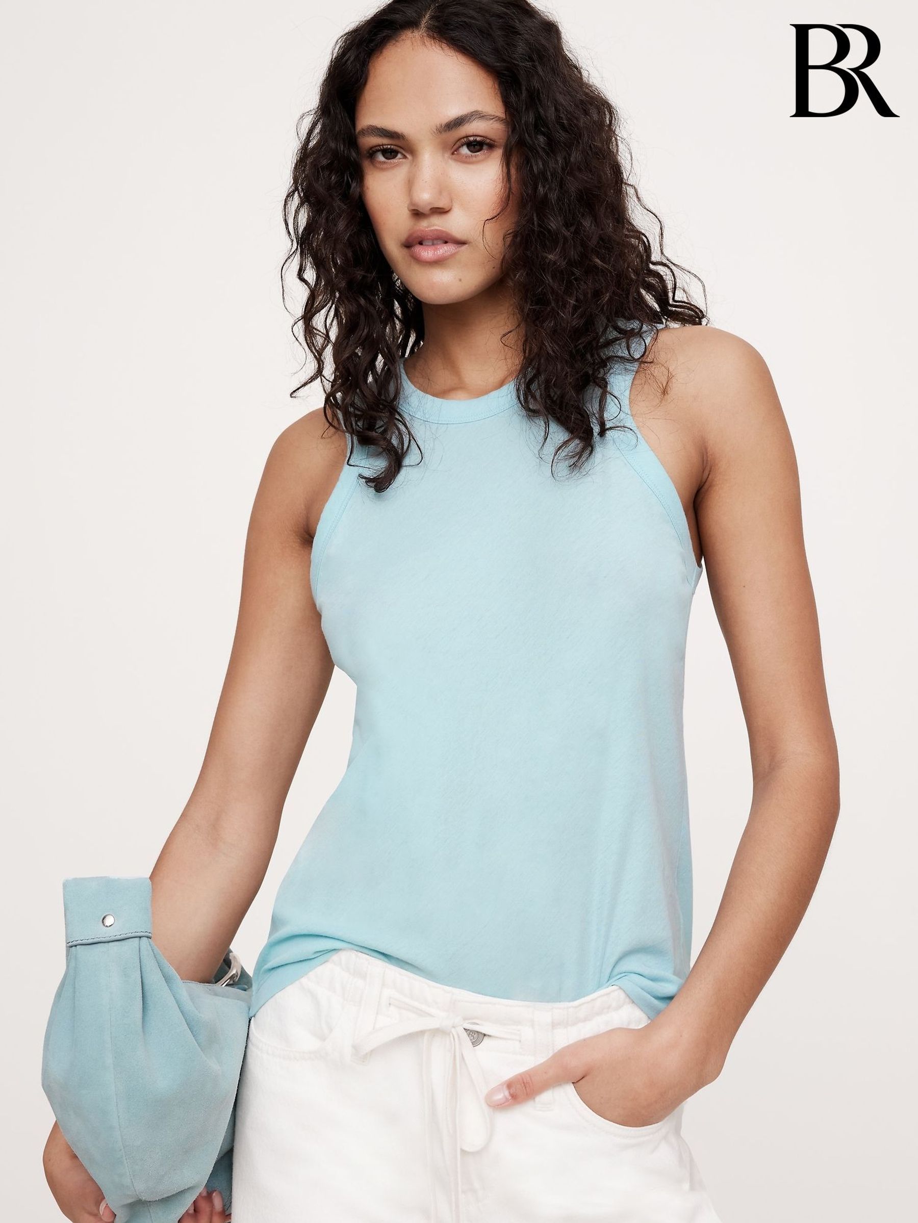 Banana Republic Blue Lightweight Cotton Tank Top (F76800) | £20