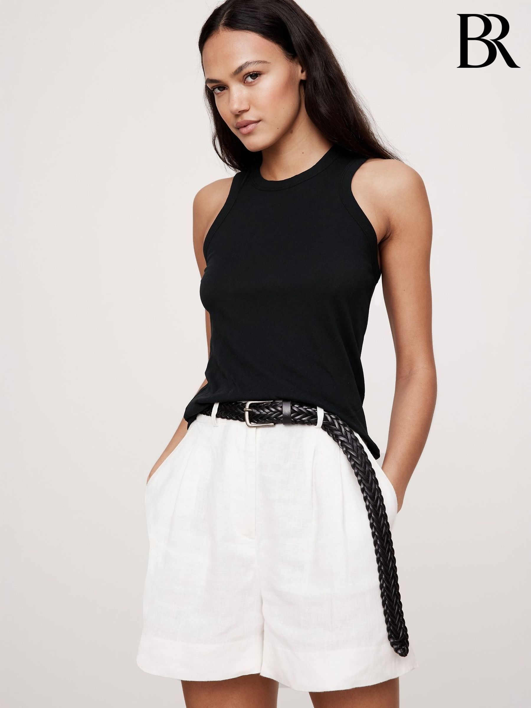 Banana Republic Black Lightweight Cotton Tank Top (F76801) | £20