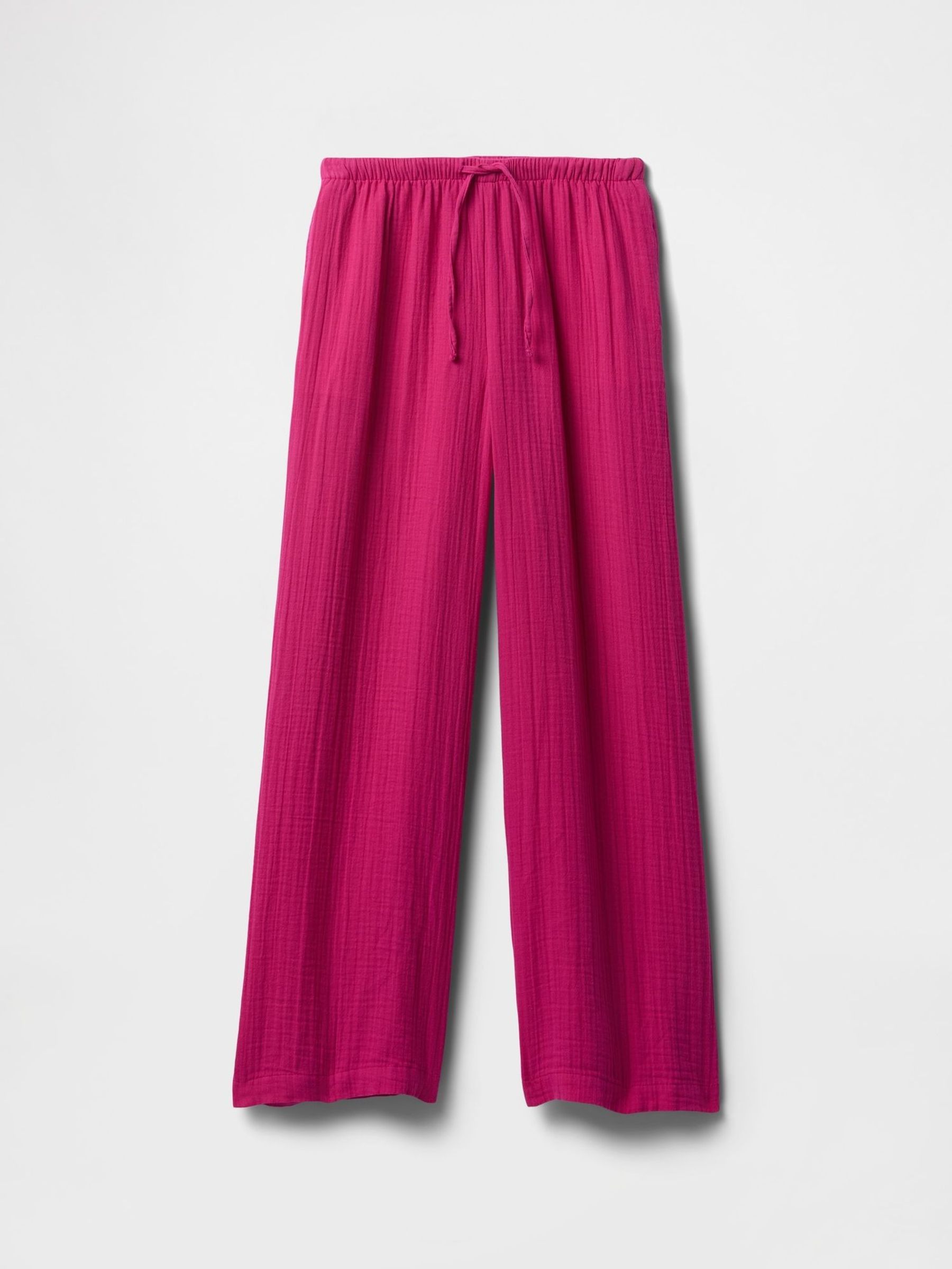 Pink Crinkle Gauze Easy Wide-Leg Trousers (4-13yrs) (F77154) | £25