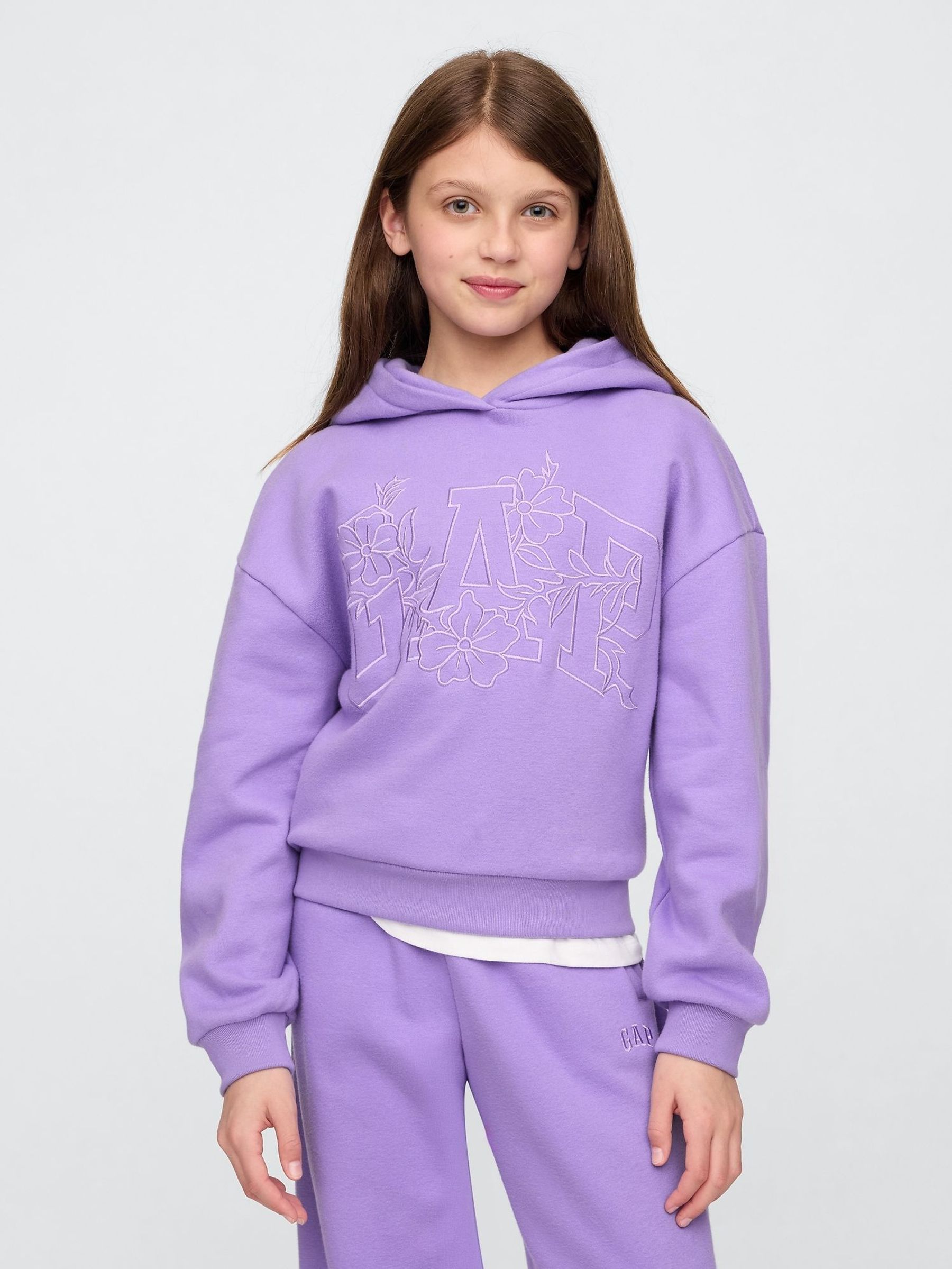 Purple Logo Vintage Fleece-Lined Hoodie (4-13yrs) (F77161) | £30