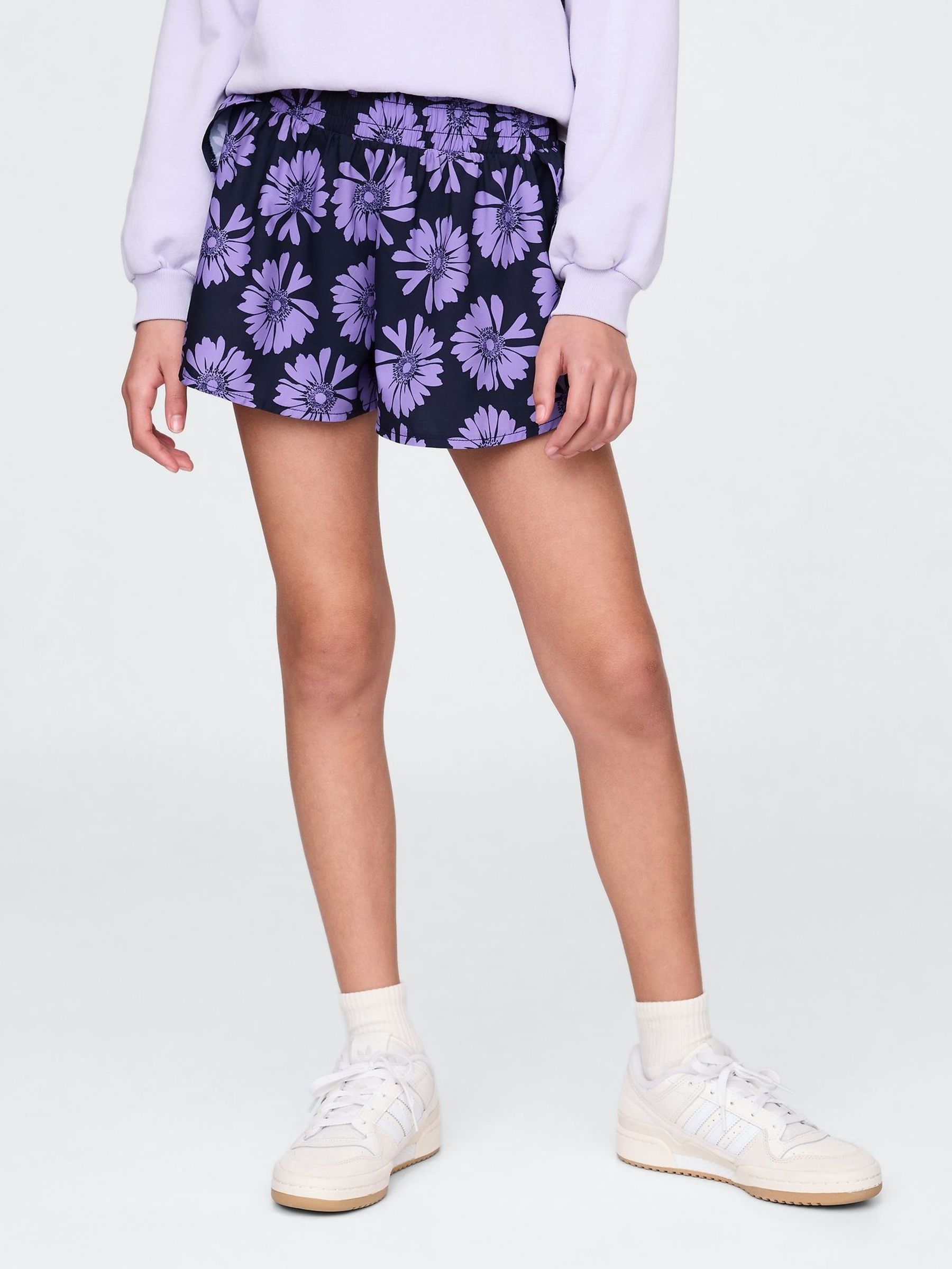 Purple Floral Flutter Shorts (4-13yrs) (F77169) | £16