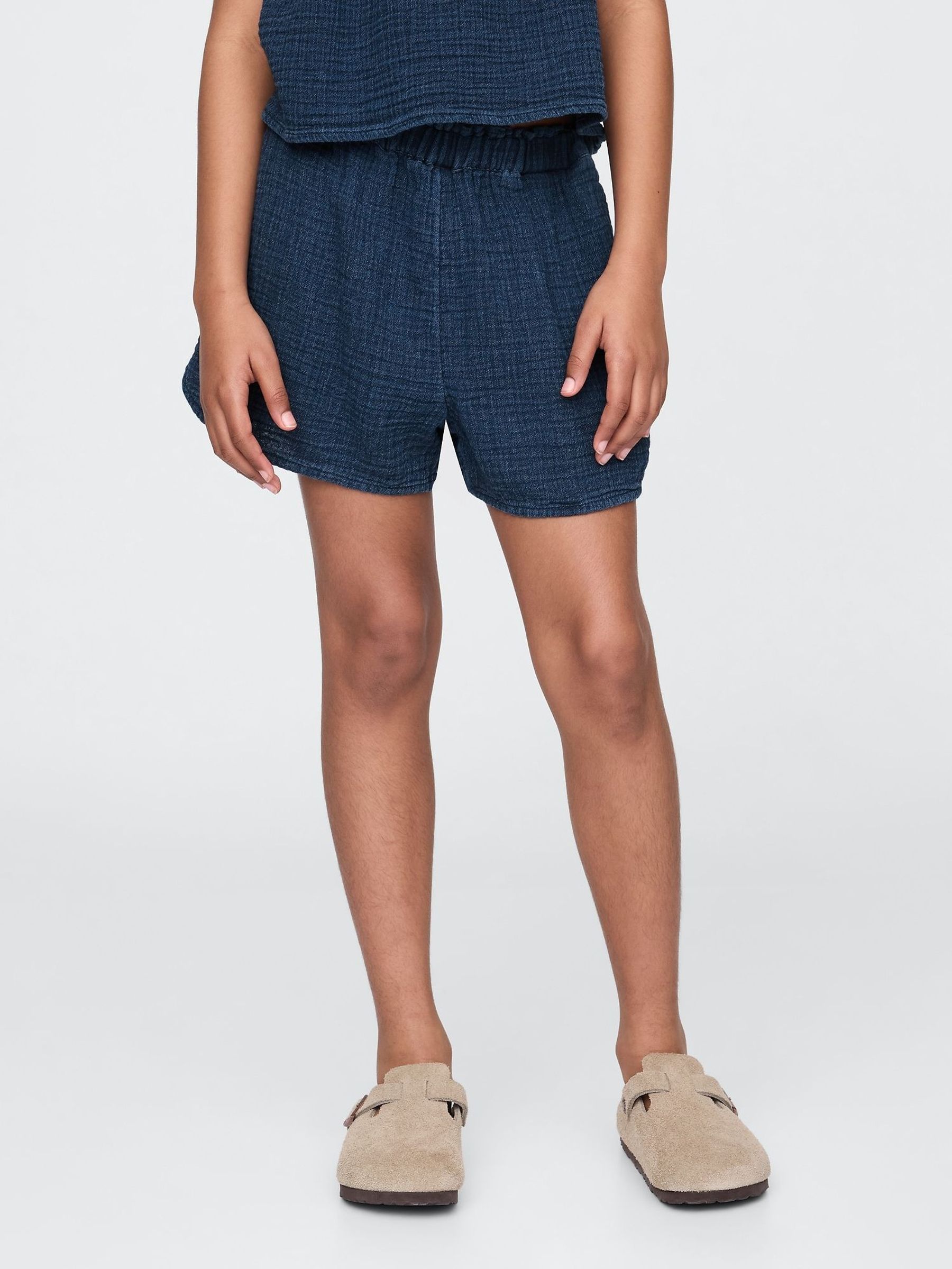 Blue Crinkle Gauze Easy Shorts (4-13yrs) (F77173) | £18