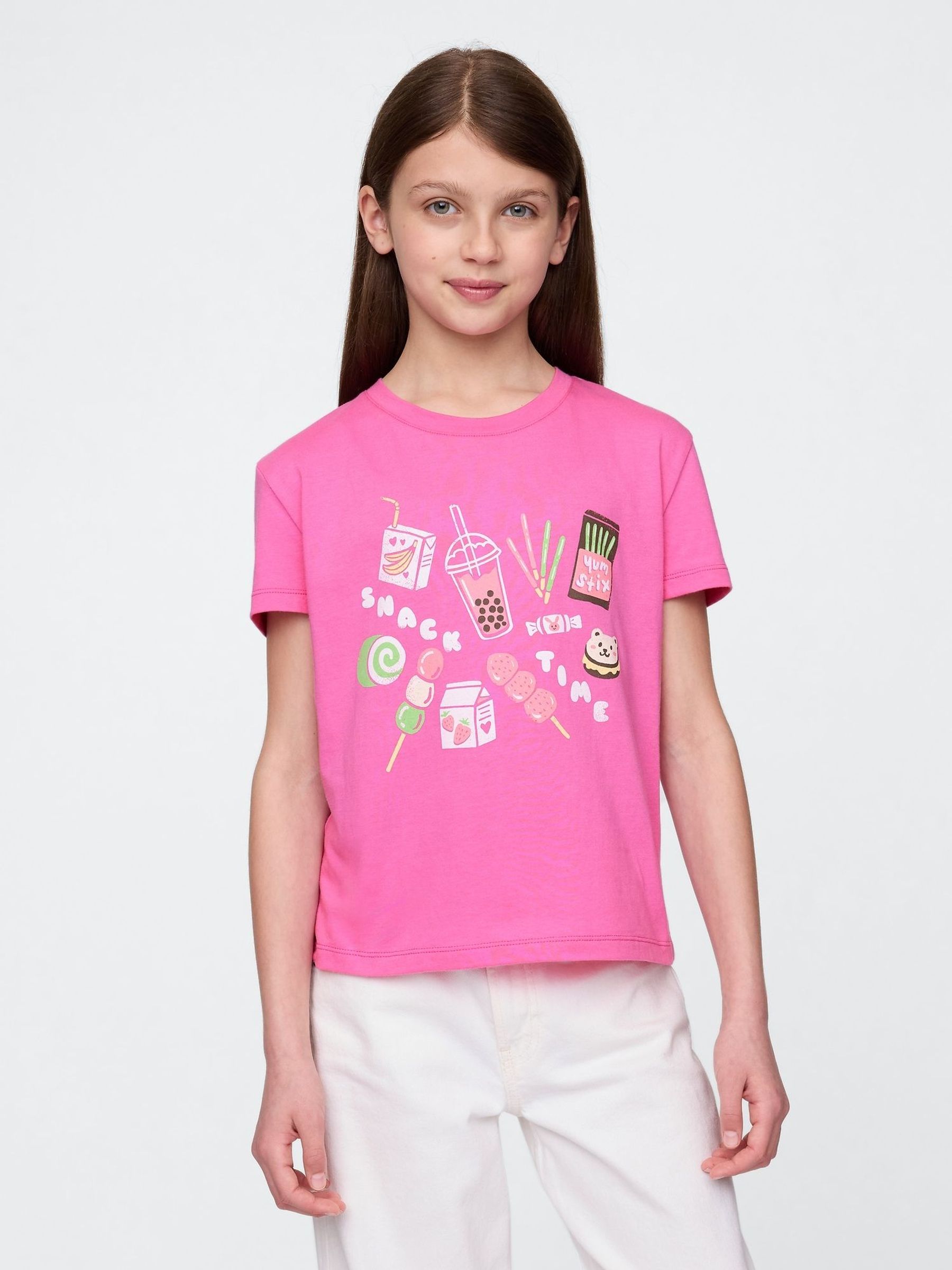 Pink Short Sleeve Crew Neck Graphic T-Shirt (4-13yrs) (F77177) | £10