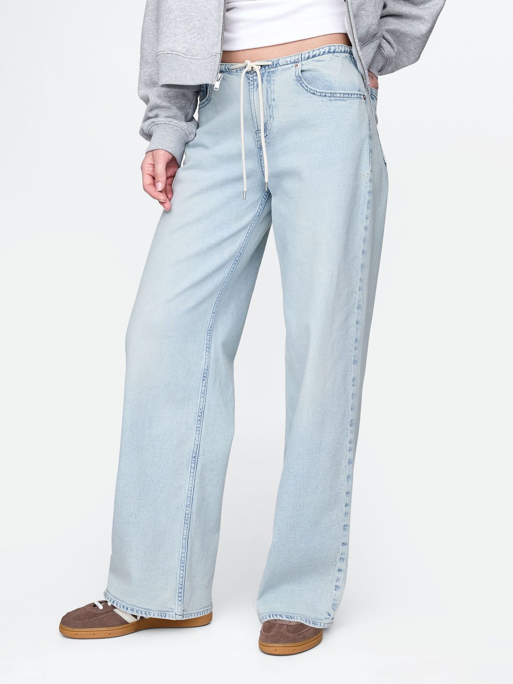 Blue Mid Waisted Easy 90s Loose Jeans (F77189) | £55