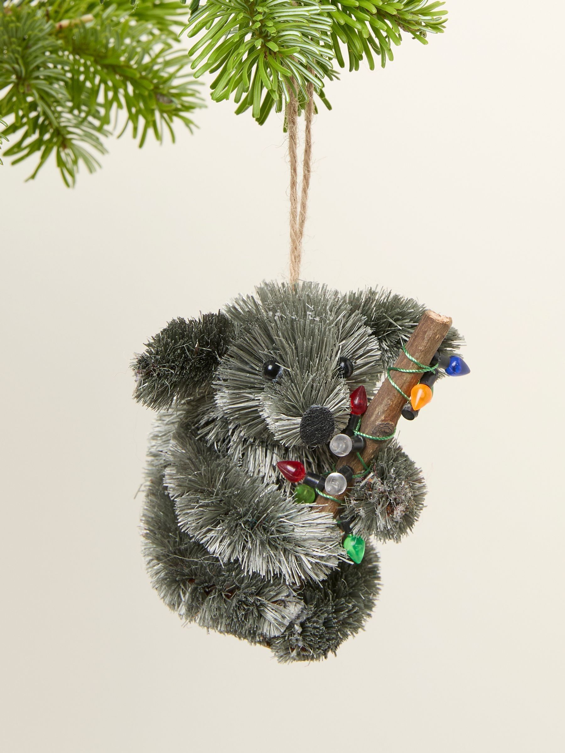 Grey Koala Brush Christmas Decoration (F77292) | £9
