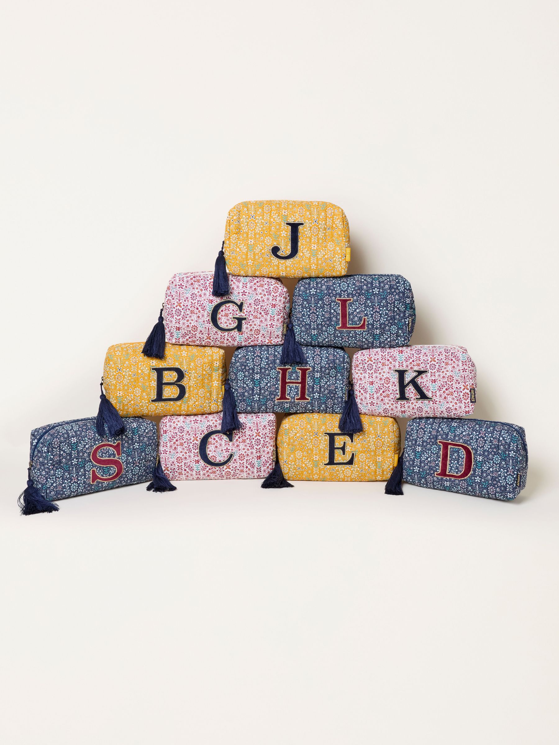 Multi Alphabet Floral Make Up Bag (F77517) | £16