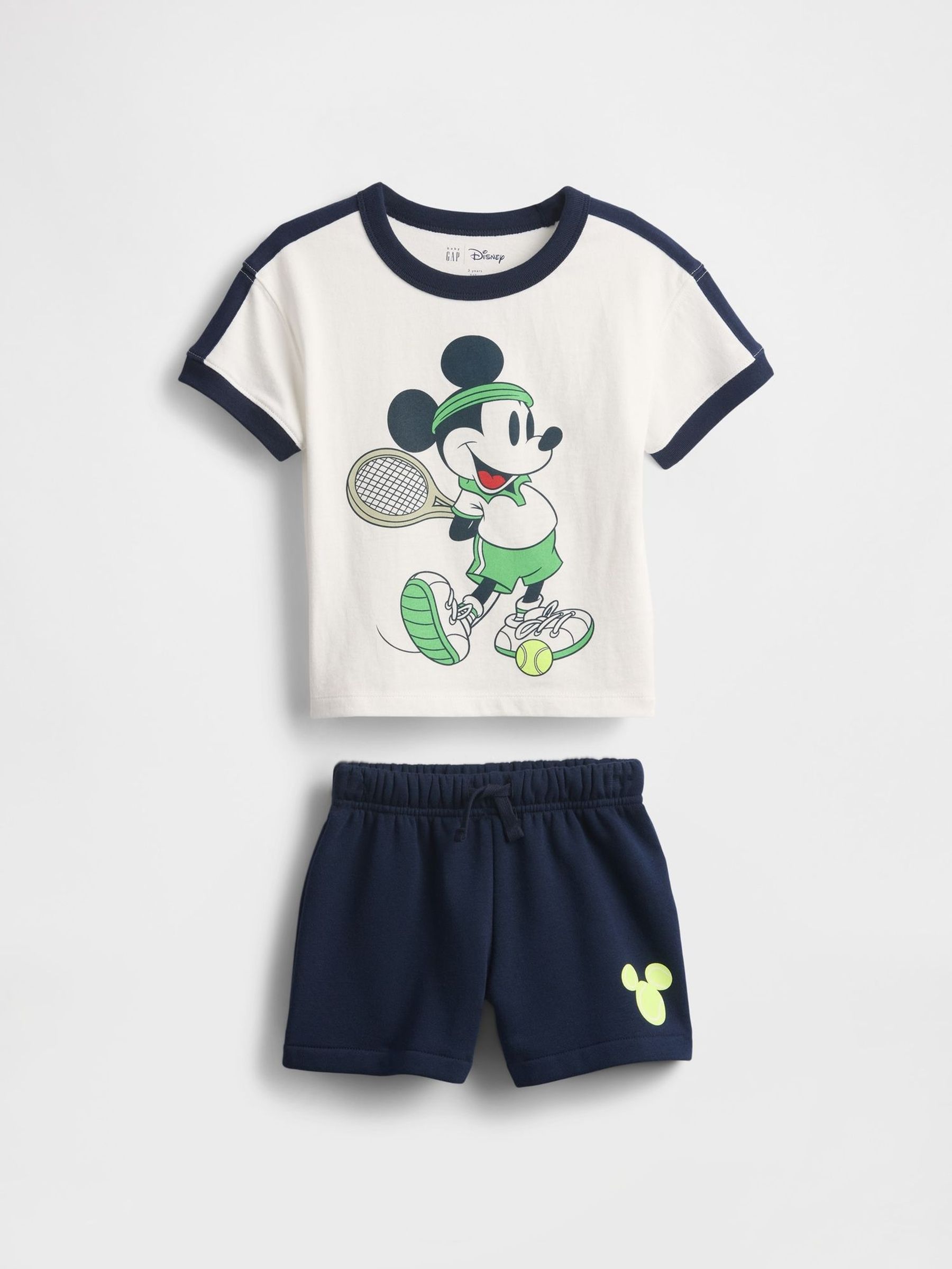 White Mickey Mouse Disney VintageSoft T-Shirt & Short Set (6mths-5yrs) (F77624) | £25