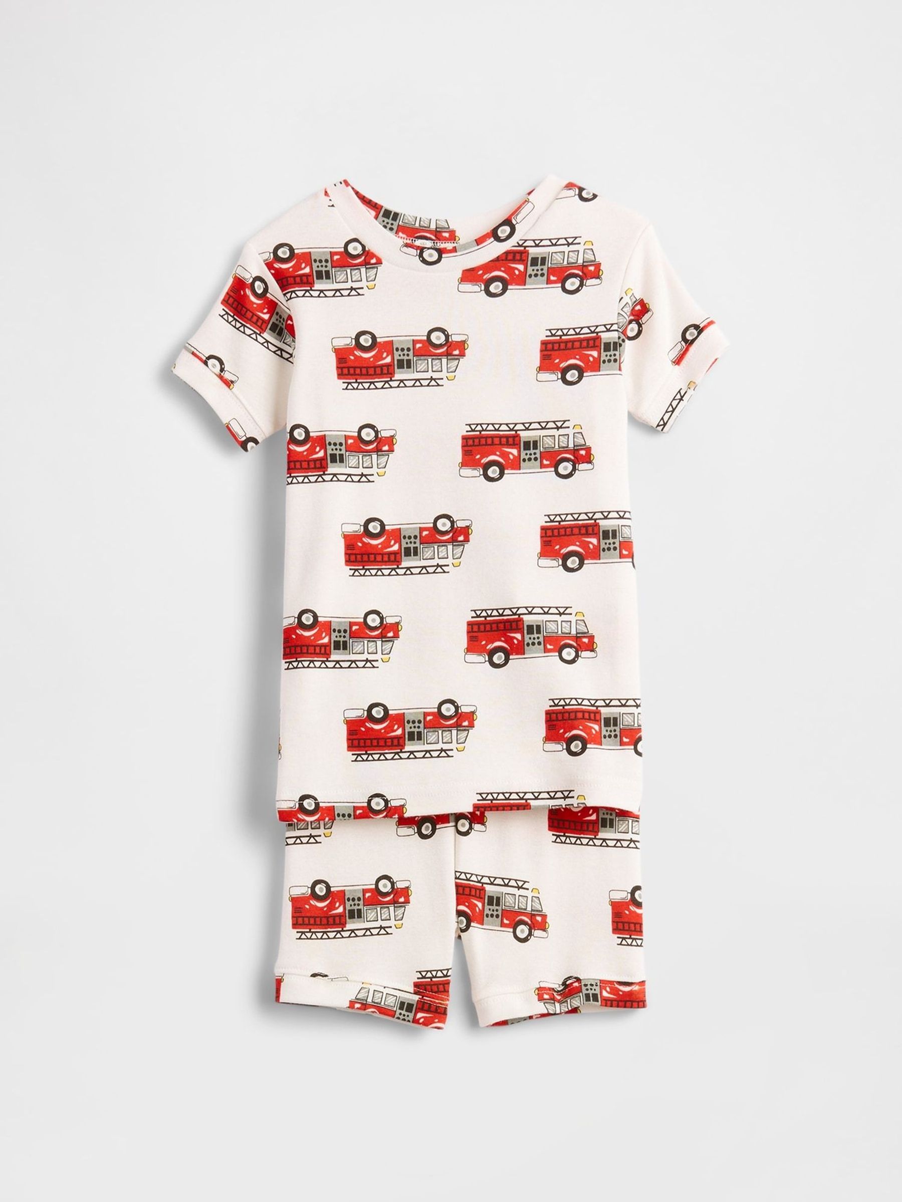 White Fire Truck 100% Cotton Short Pyjamas (6mths-5yrs) (F77629) | £18
