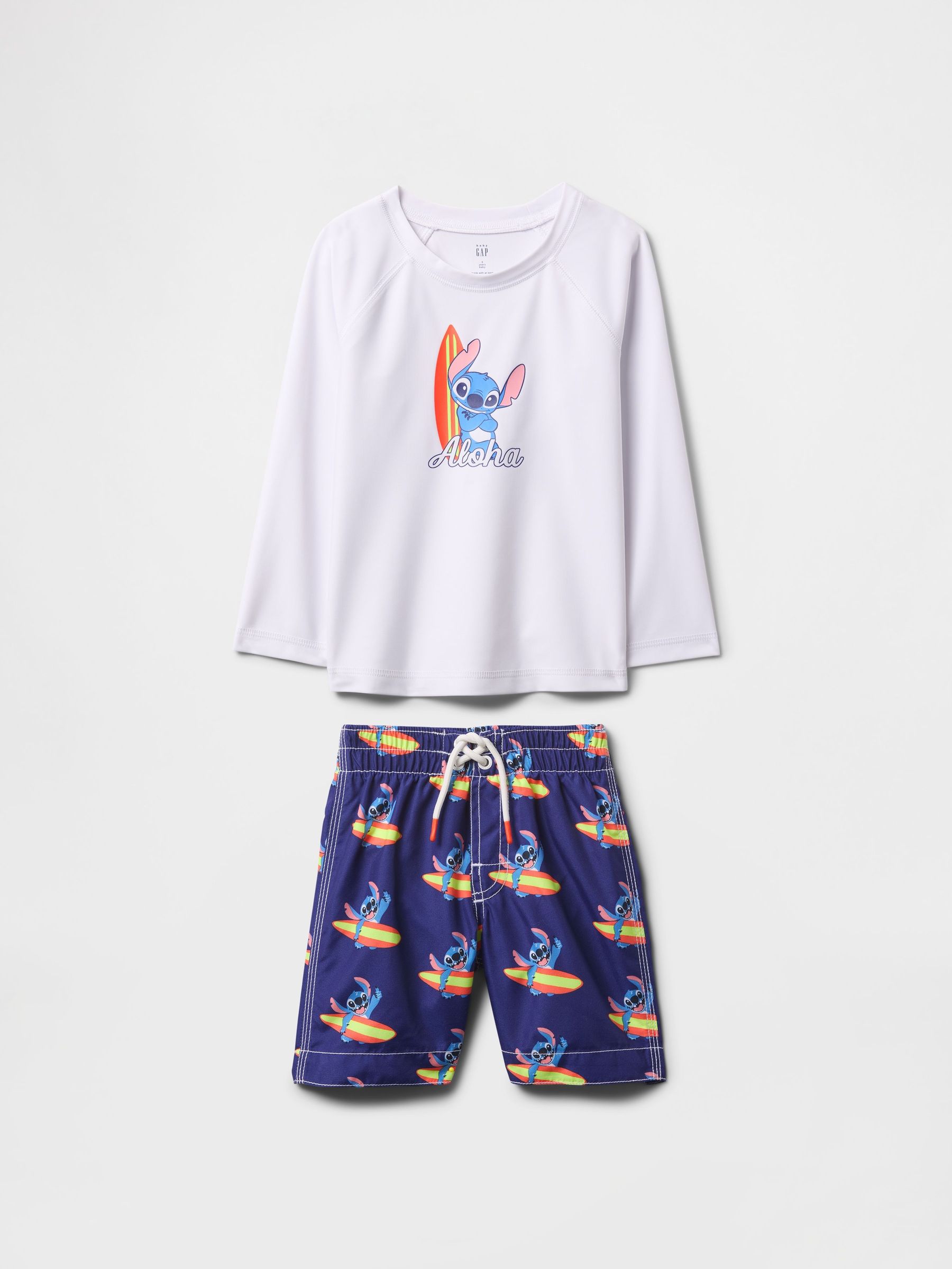 White Stitch Disney Rash Guard Swim Two Piece (6mths-5yrs) (F77643) | £35