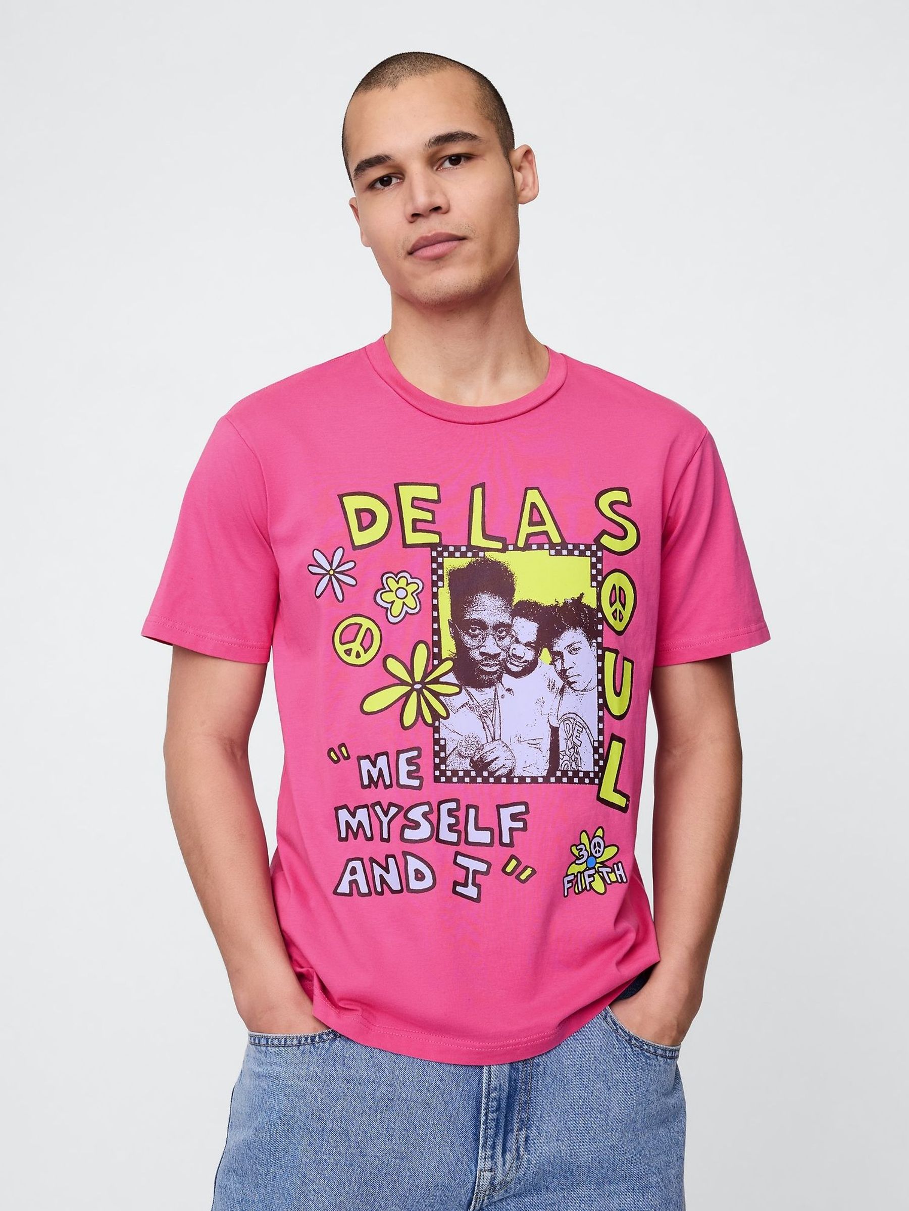 Pink De La Soul Graphic Short Sleeve T-Shirt (F77760) | £40