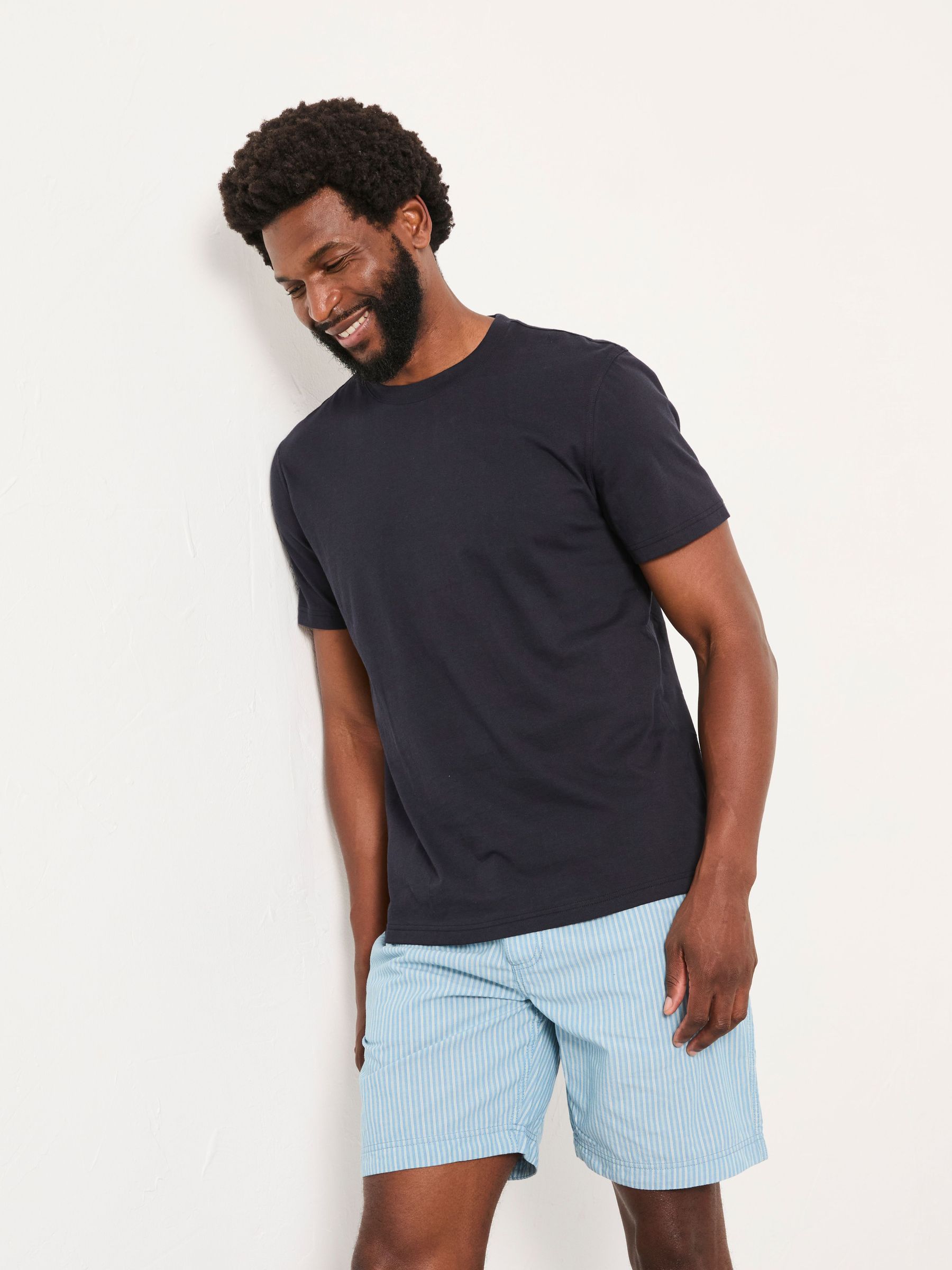 Light Blue Seil Stripe Shorts Pyjama Set (F77835) | £49.50