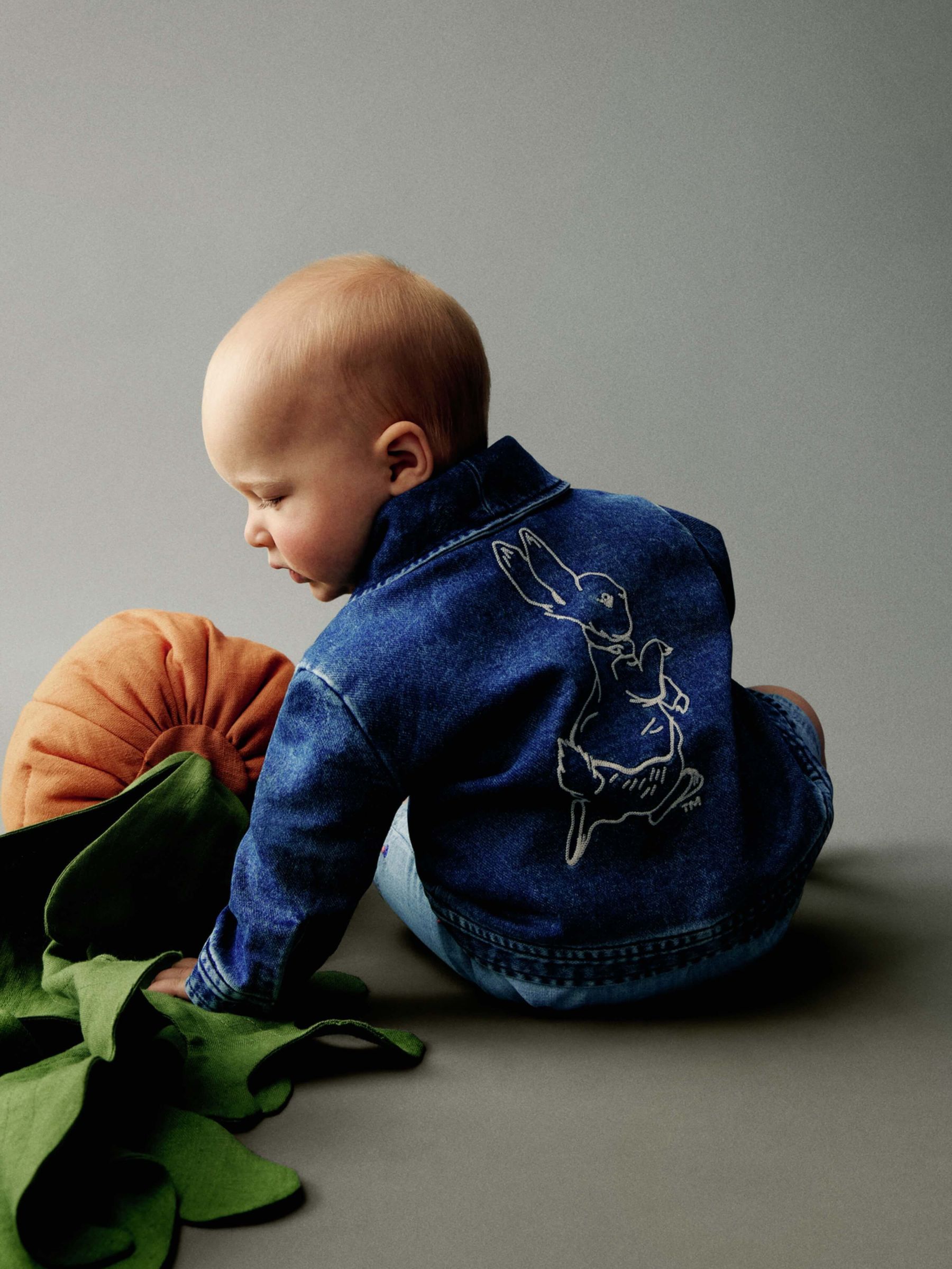 Blue Peter Rabbit Knit Denim Shawl Cardigan (Newborn-24mths) (F77896) | £30