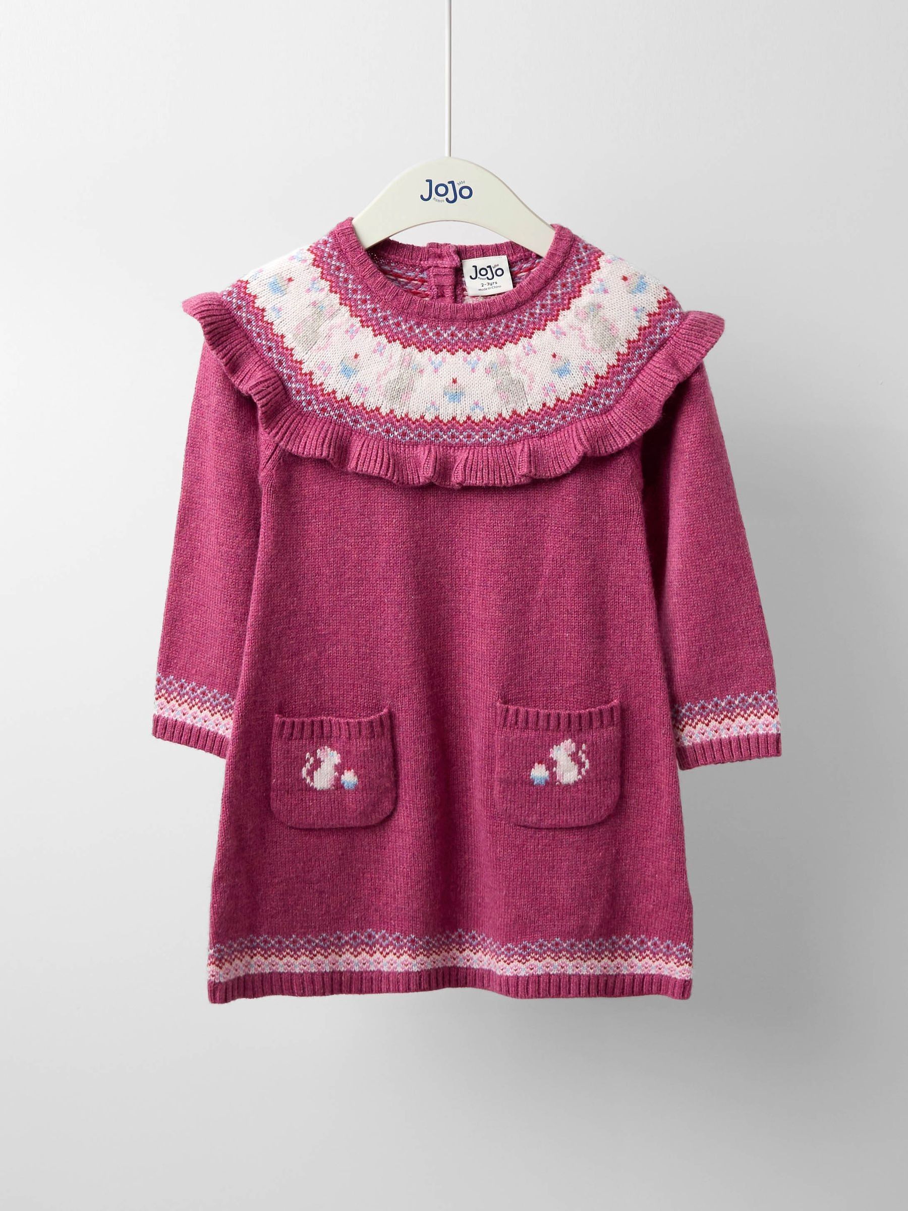 Rose Pink Mouse Fairisle Knitted Dress (F78603) | £34 - £40