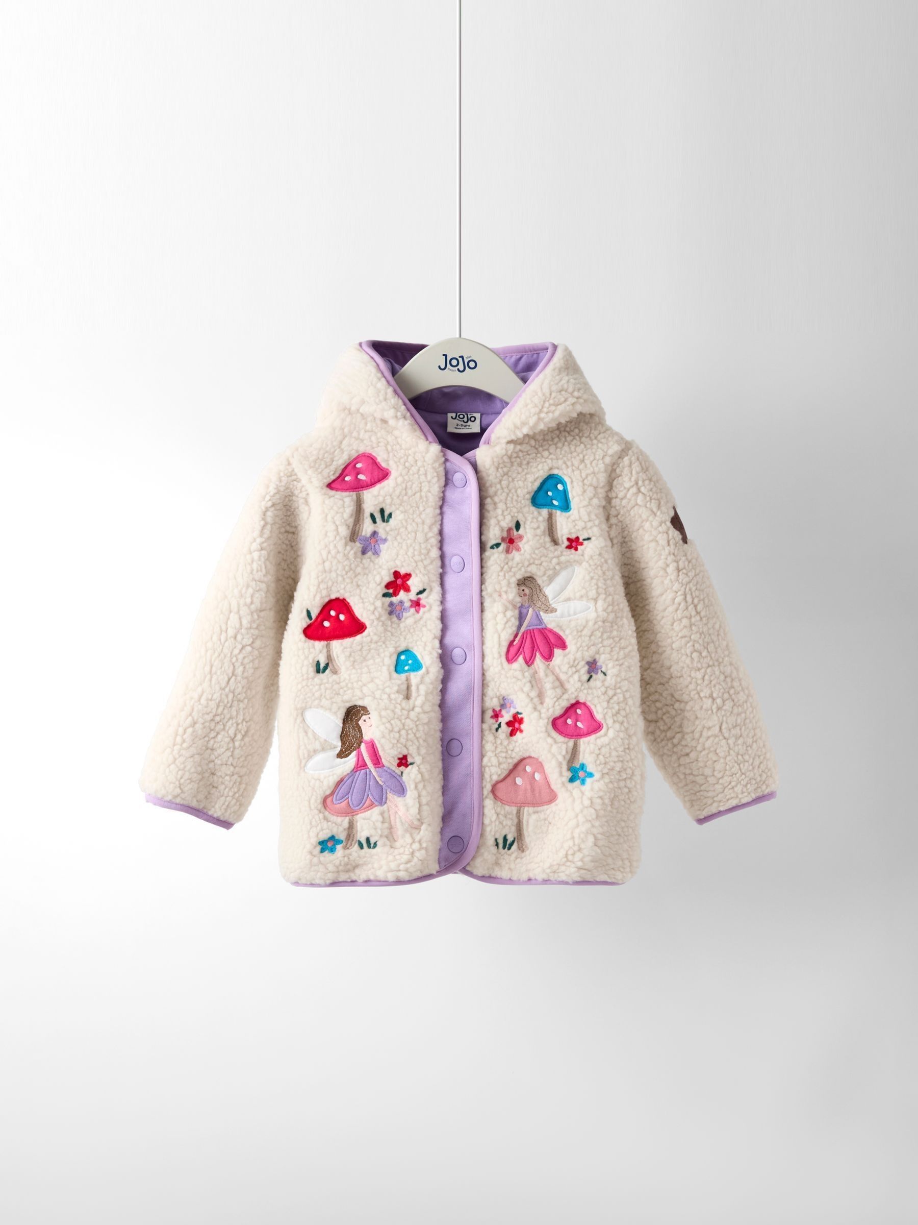 Cream Fairy Popper Through Borg Fleece Jacket (F78617) | £34 - £40