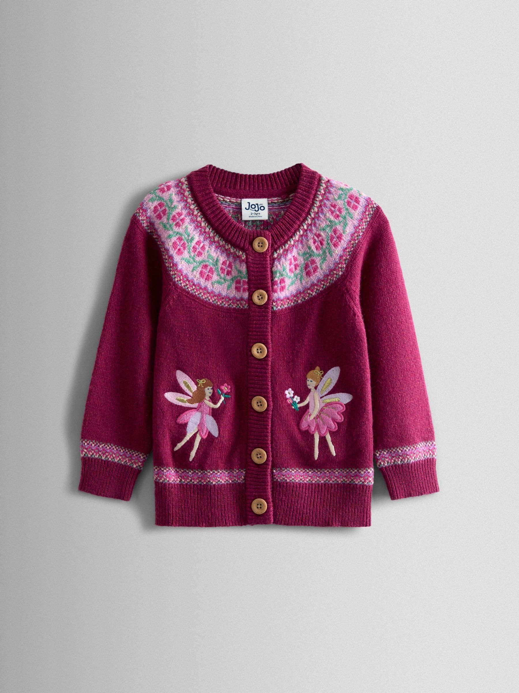 Purple Fair Isle Appliqué Pocket Cardigan (F78891) | £30 - £36