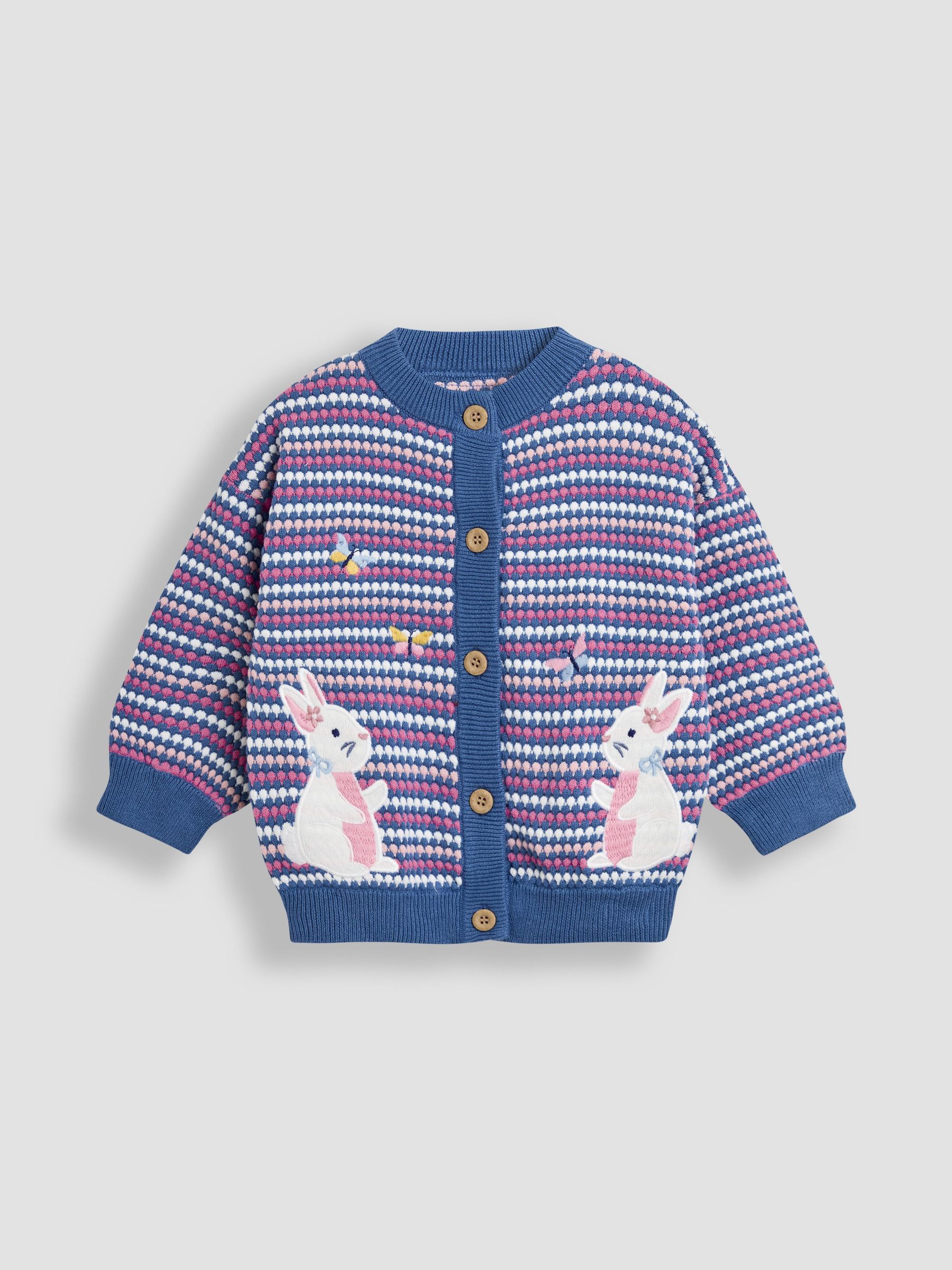 Blue Bubble Knit Appliqué Cardigan (F78896) | £28 - £31
