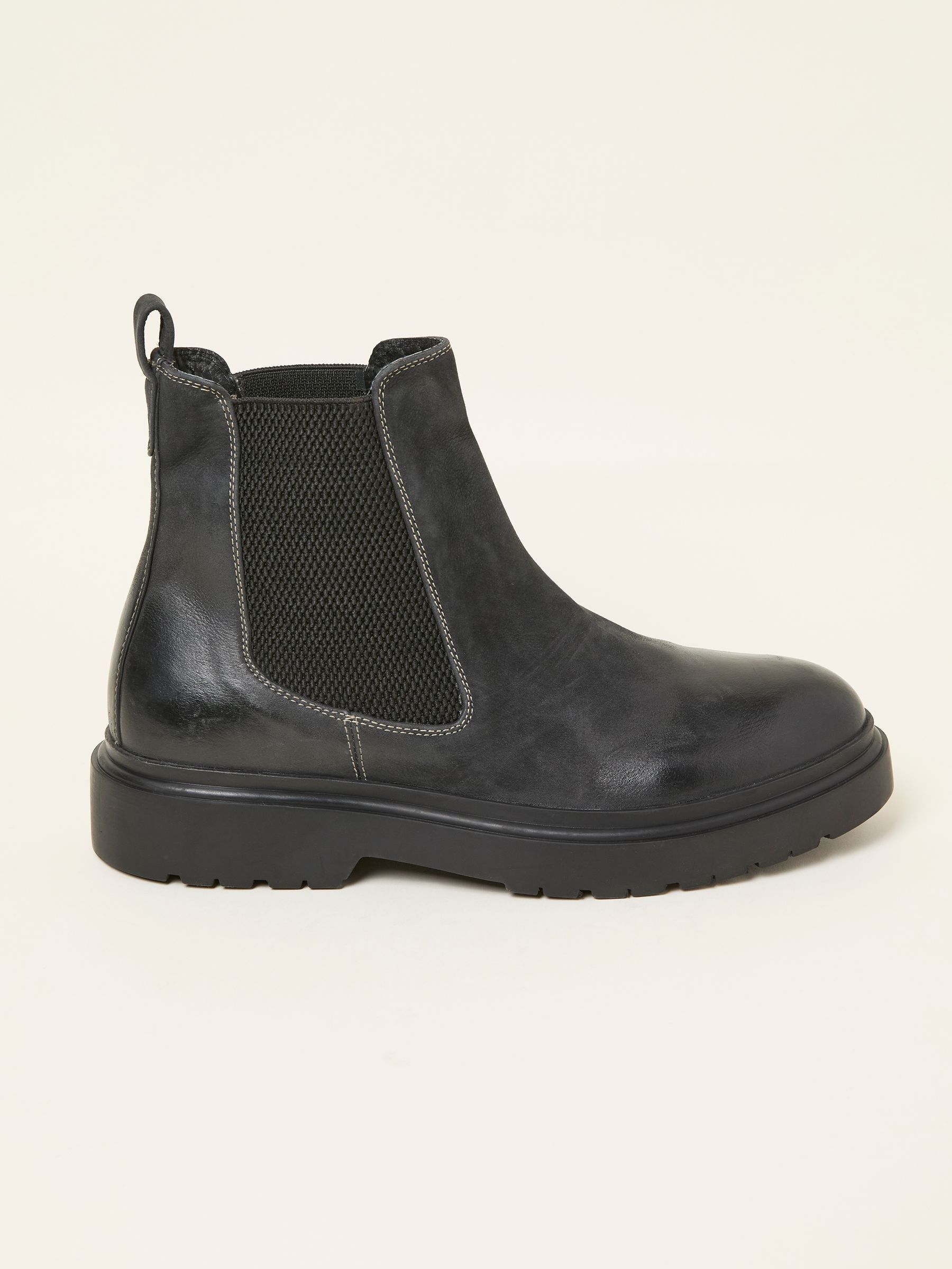 Black Men's Leather Chelsea Boot (F79207) | £85