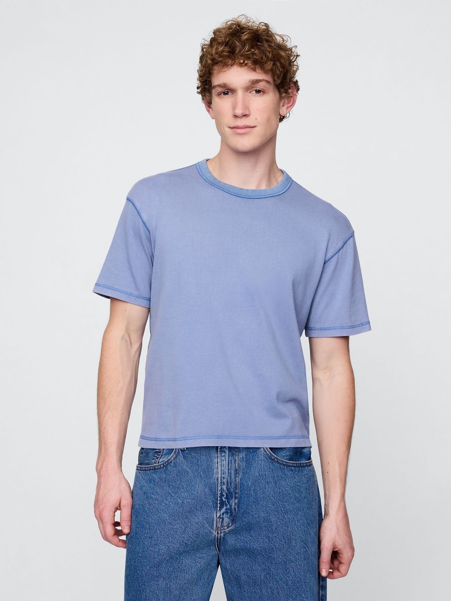 Blue Heavyweight Boxy T-Shirt (F79365) | £25