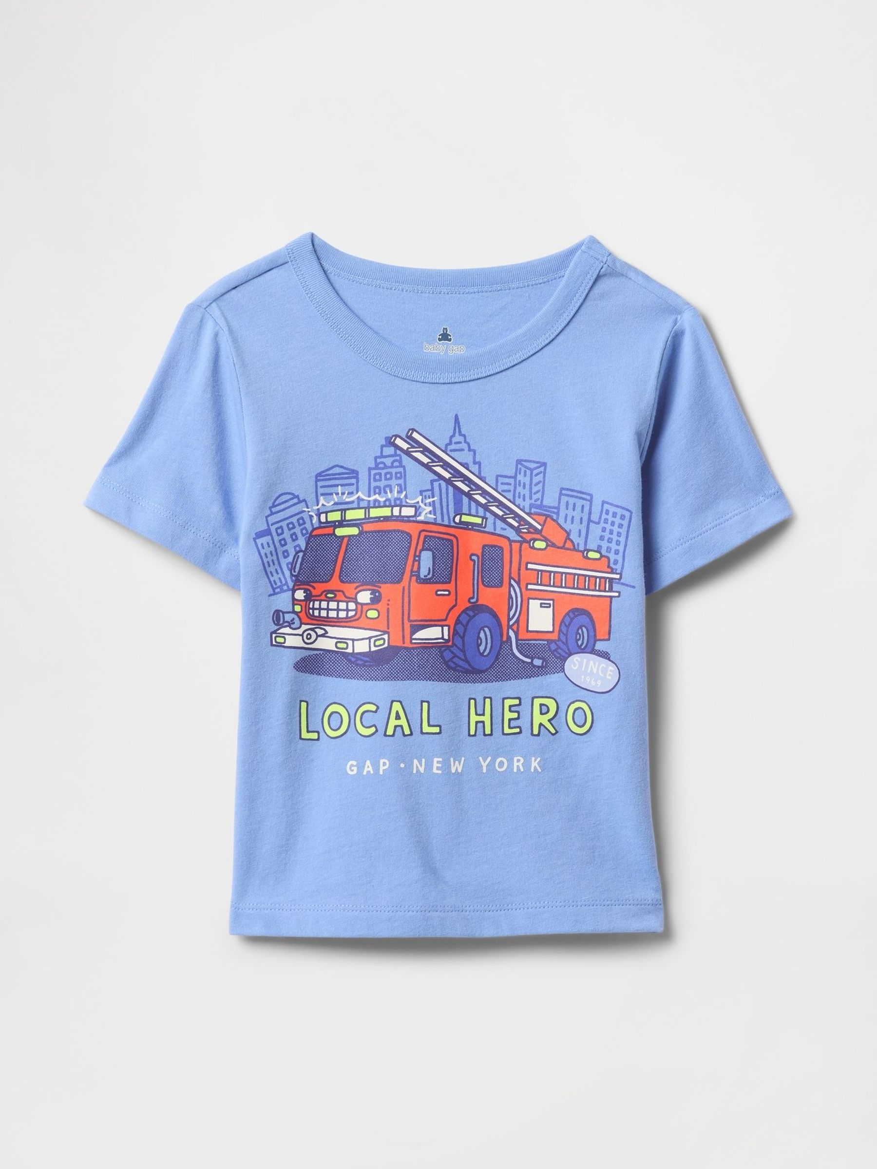 Blue Fire Truck Short Sleeve Graphic T-Shirt (4-13yrs) (F79681) | £10