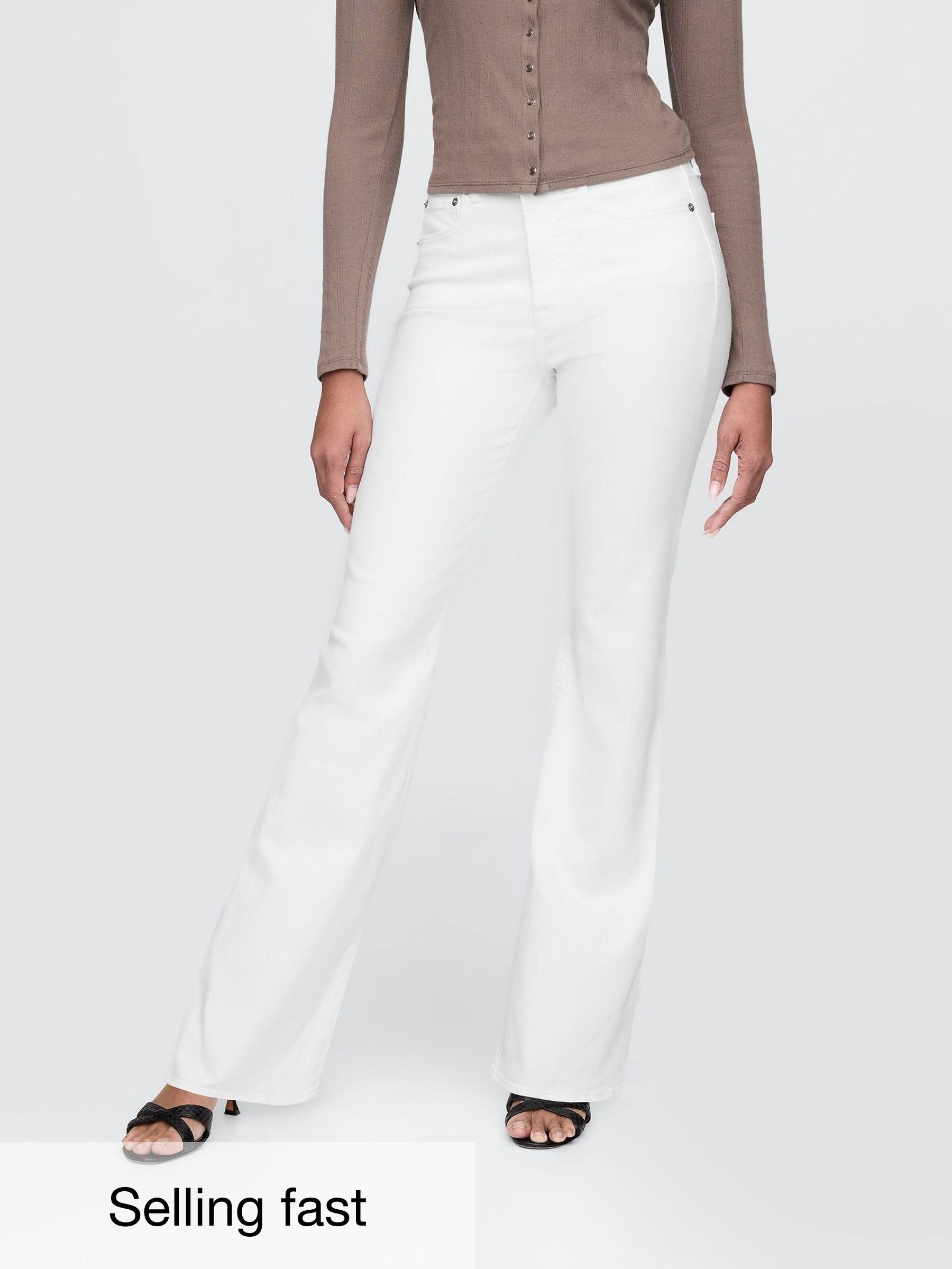 White High Waisted 70s Flare Jeans (F81259) | £55