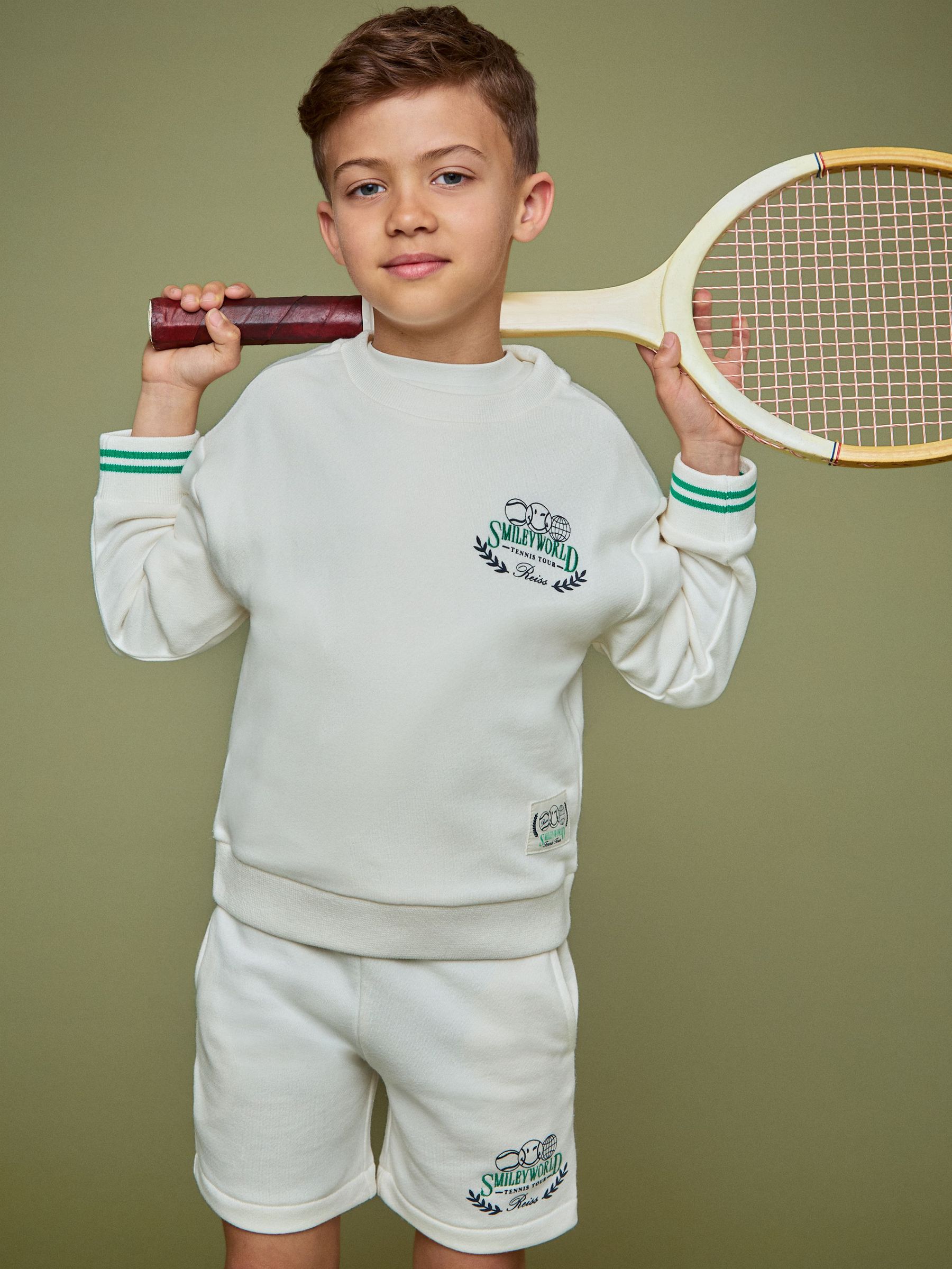 3-9 yrs SmileyWorld | Reiss Logo Sweatshirt Unisex Fit in White (F81757) | £36