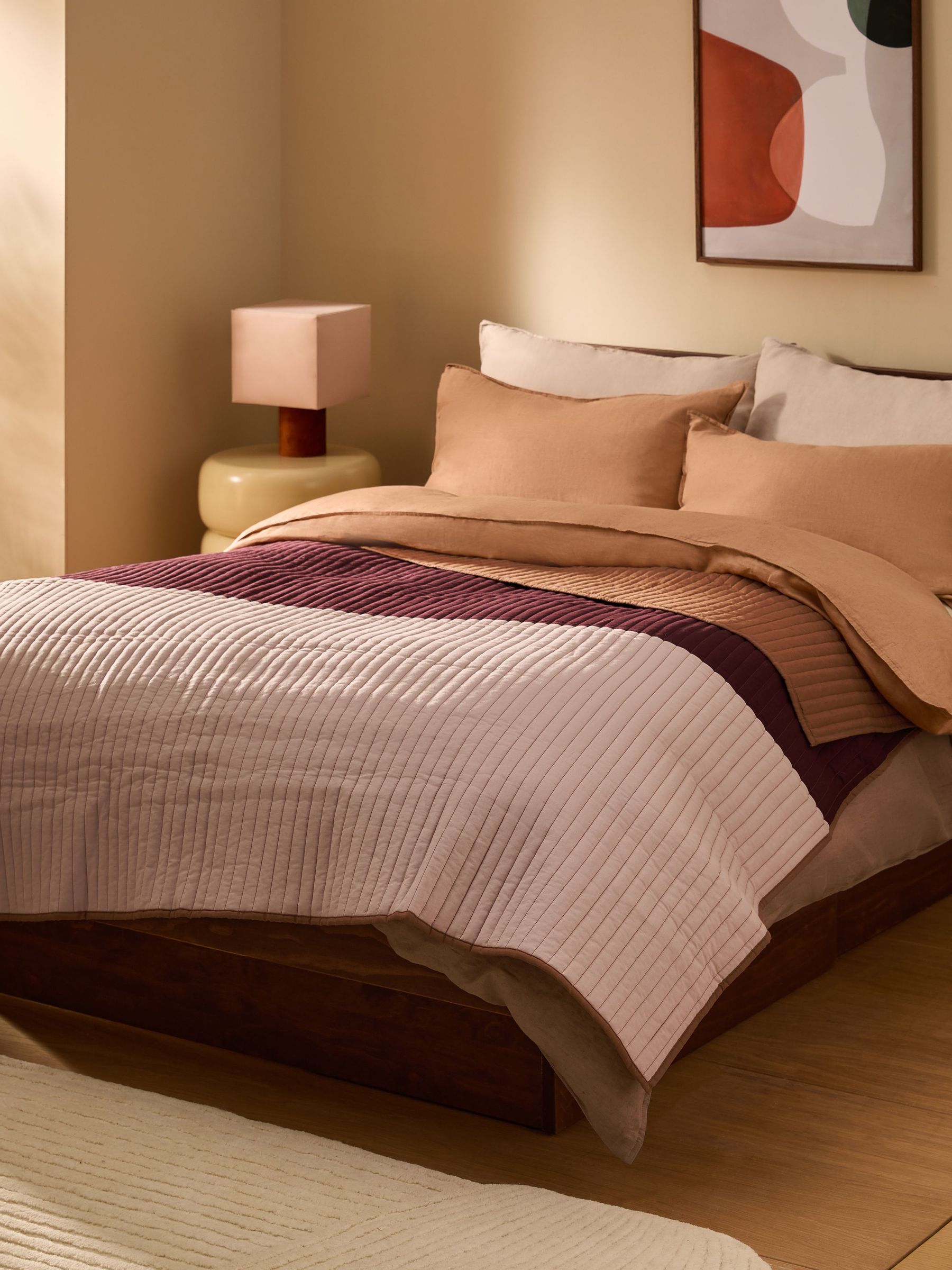 Imleda Quilted Cotton Bedspread in Pink (F82327) | £90 - £140