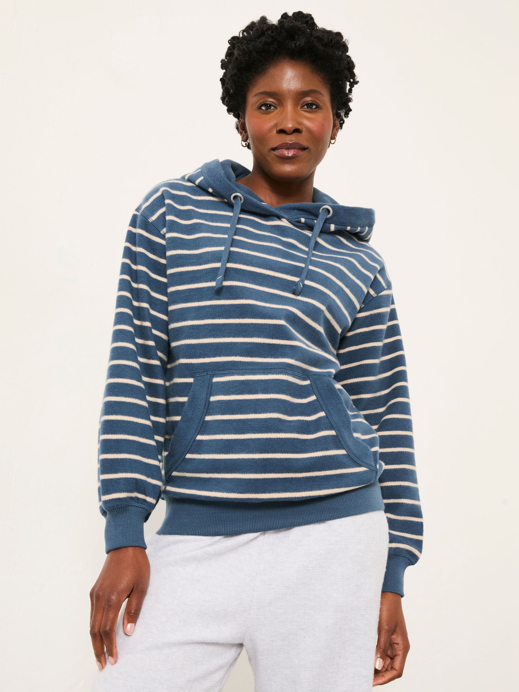 Imogen Navy Stripe Overhead Hoodie (F82431) | £46