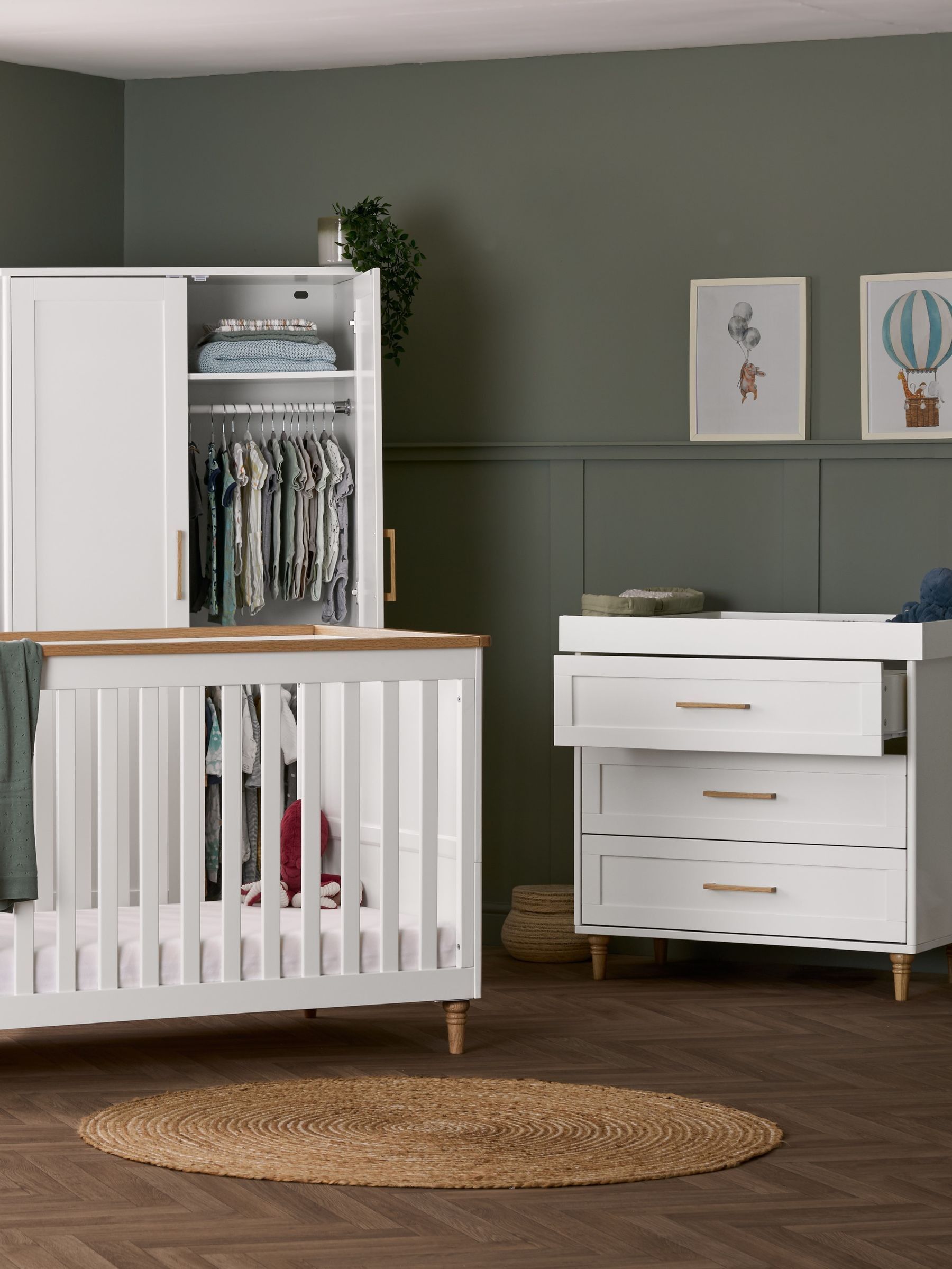 Obaby White with Natural Orla 3 Piece Nursery Furniture Set (F82841) | £1,060