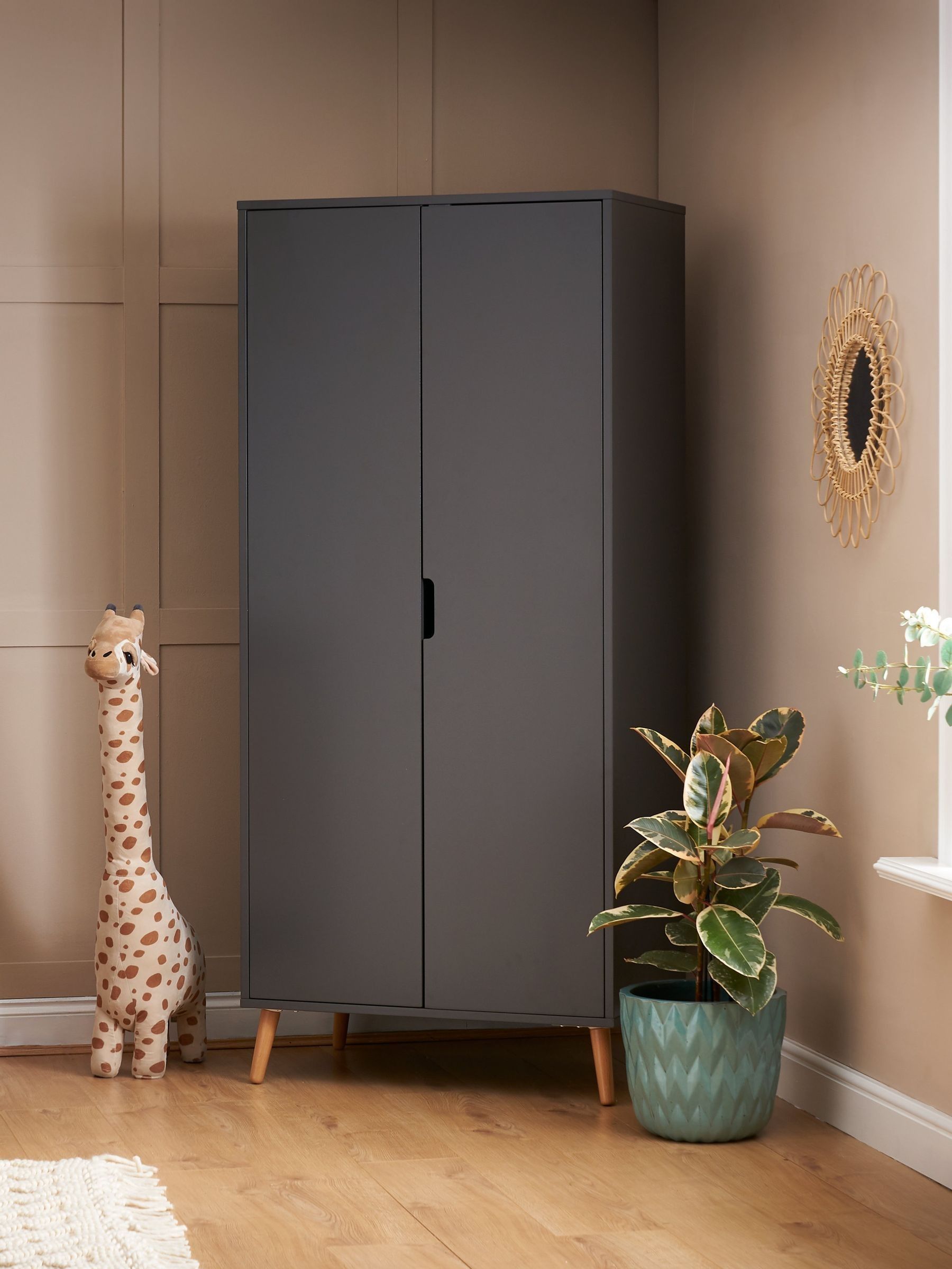 Obaby Slate with Natural Maya Nursery Double Wardrobe (F82863) | £300