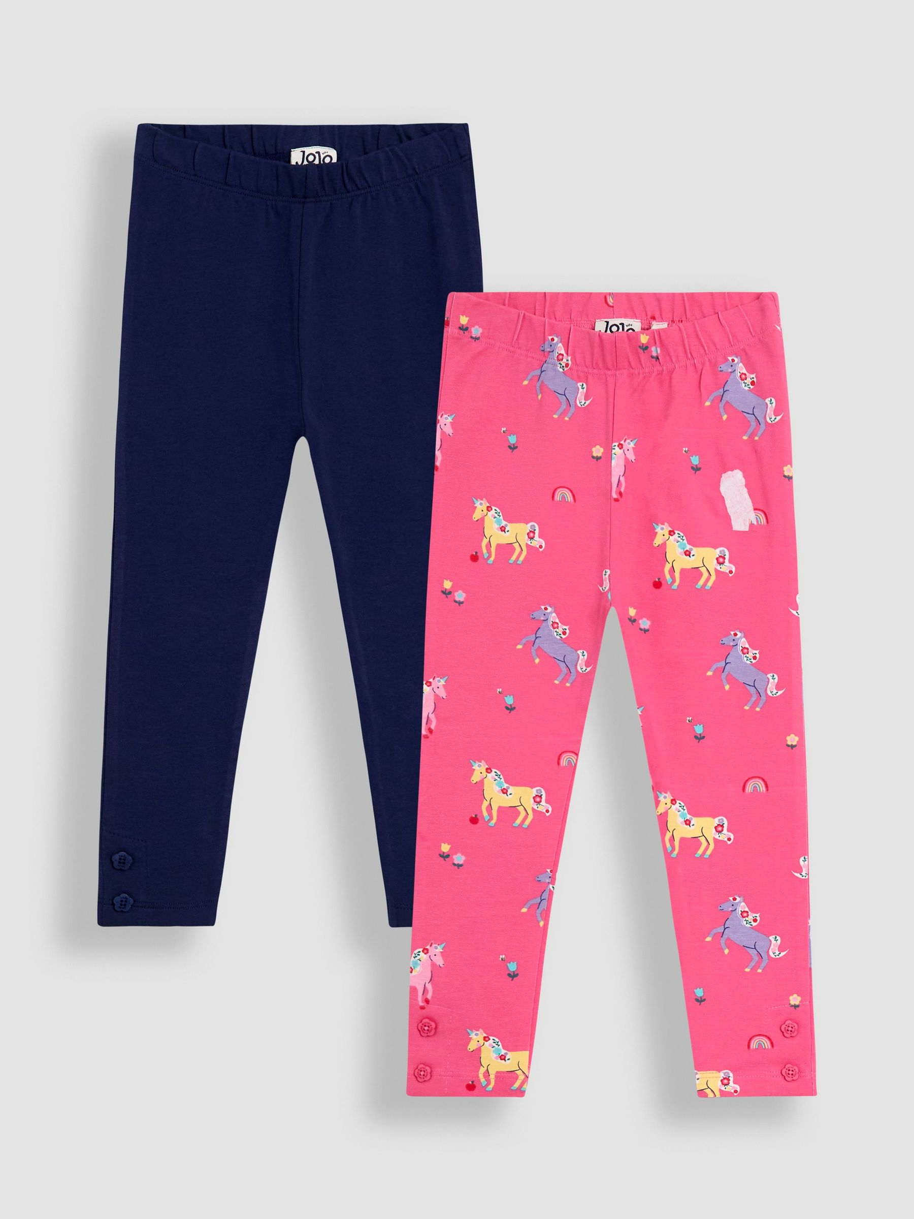 Fuchsia Pink Unicorns 2-Pack Printed Leggings (F86101) | £21 - £24