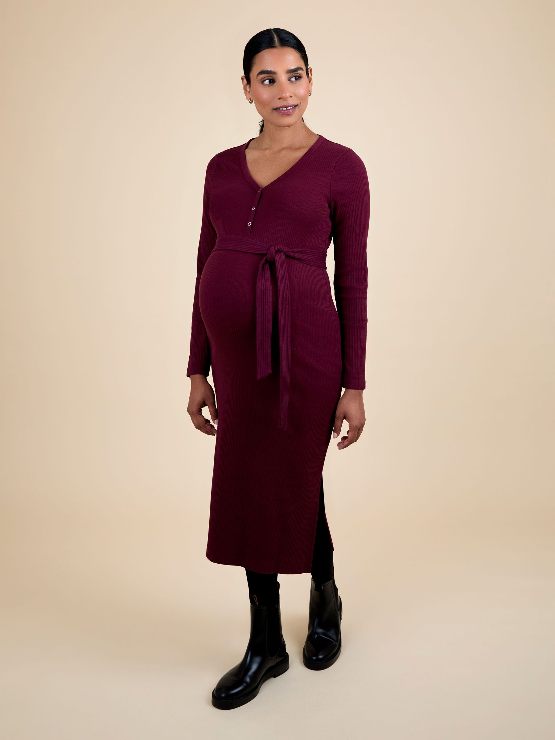 Red Popper Ribbed Dress (F86299) | £38