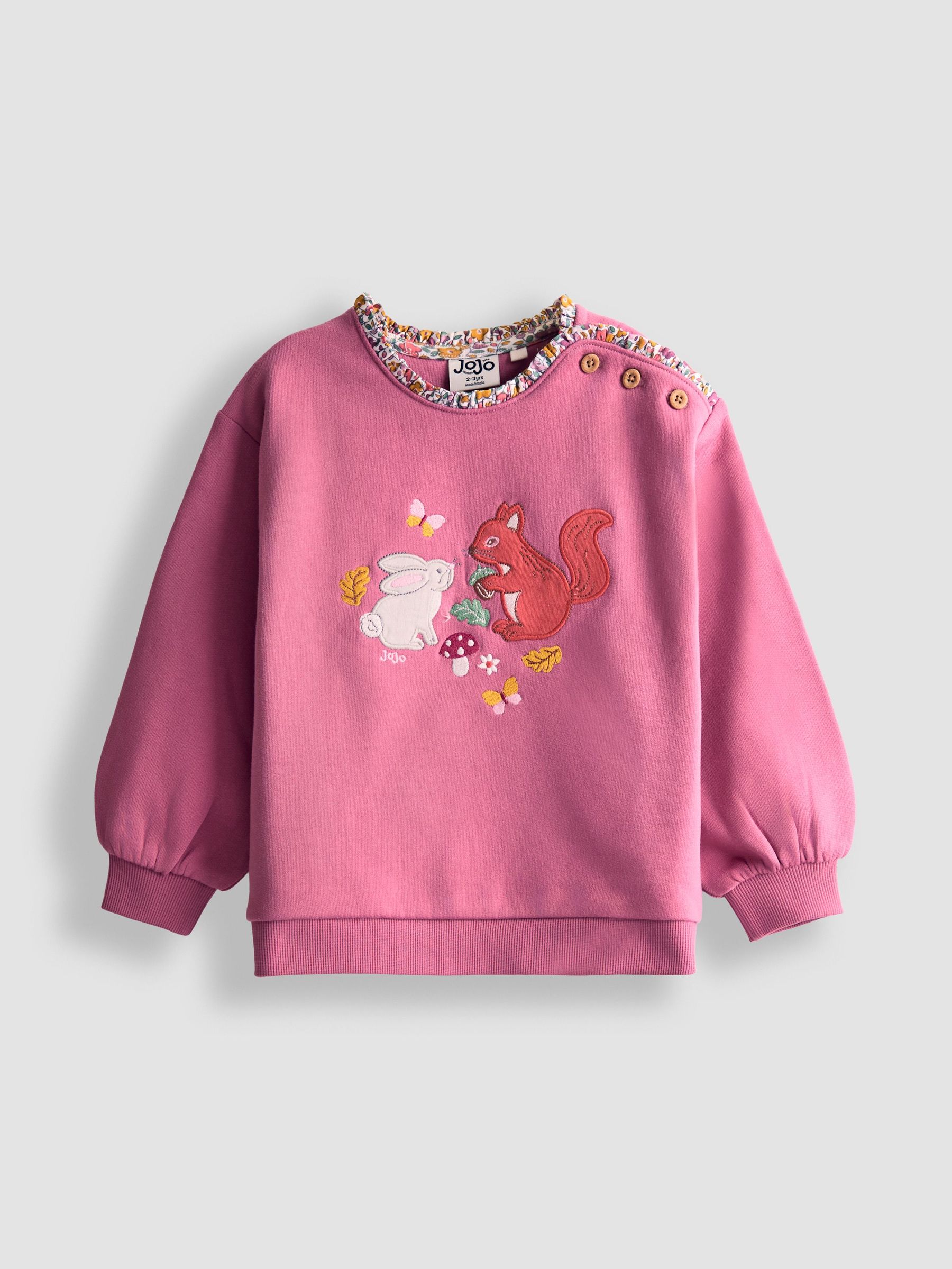 Purple Woodland Friends Applique Sweatshirt With Frill (F86316) | £25 - £28