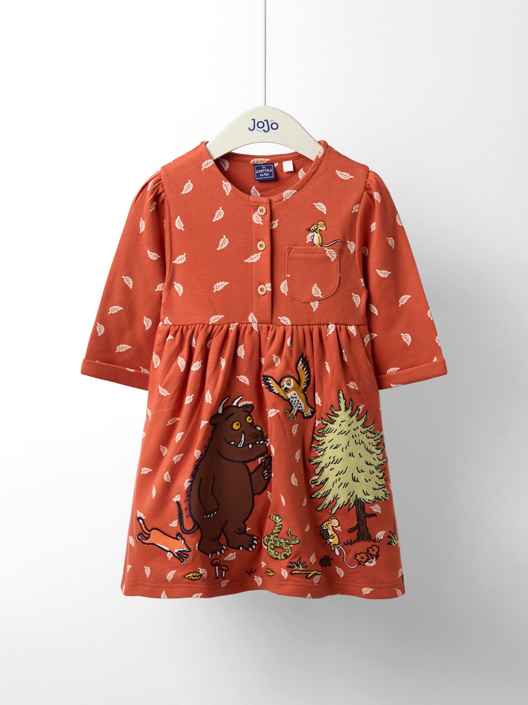 Orange Gruffalo Appliqué Button Front Dress (F86327) | £25 - £28