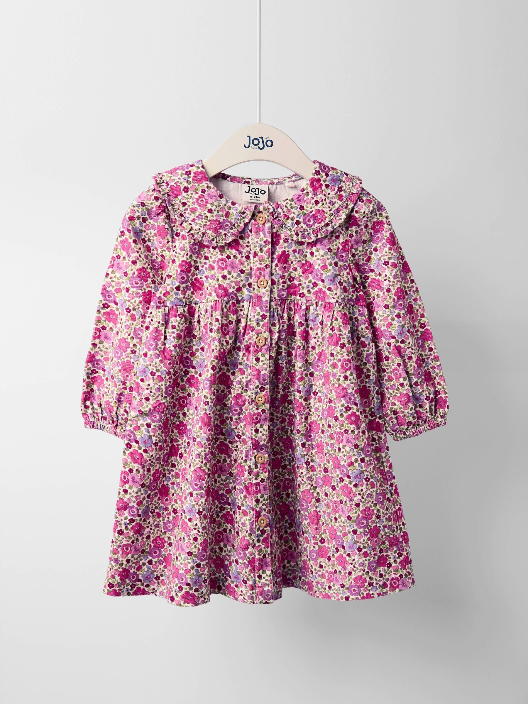 Pink Floral Printed Cord Button Through Dress (F86339) | £27 - £30