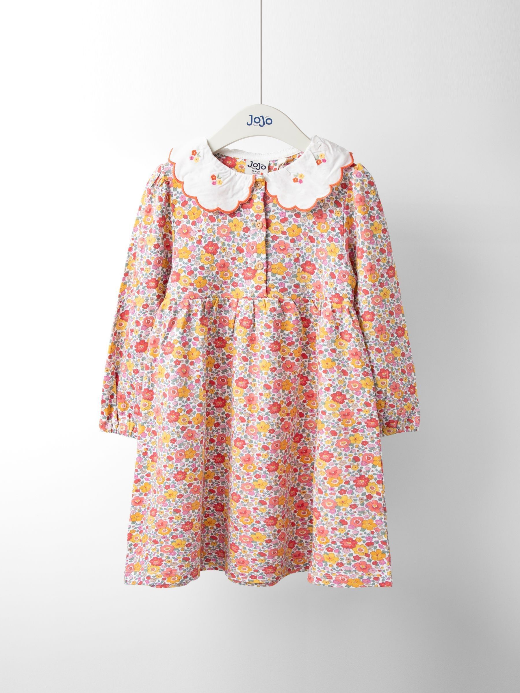 Orange Embroidered Collar Button Front Dress (F87333) | £23 - £26
