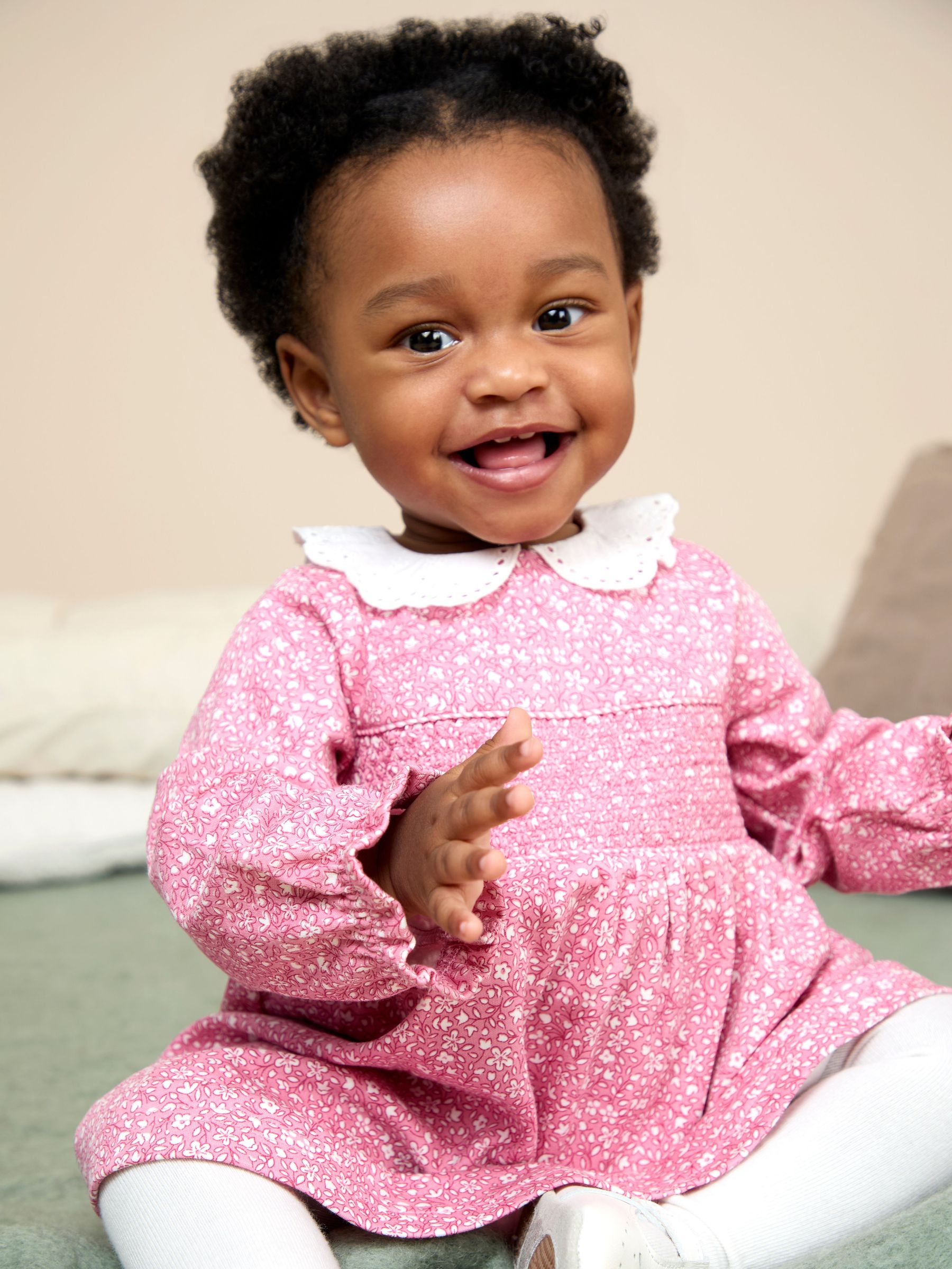 Pink Smocked Collared Dress (F87337) | £24 - £25