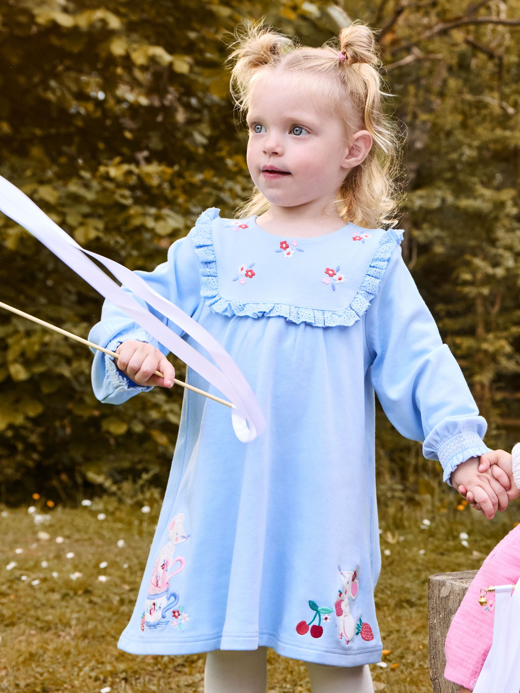 Blue Mouse And Tea Cup Applique Dress (F87374) | £23 - £26