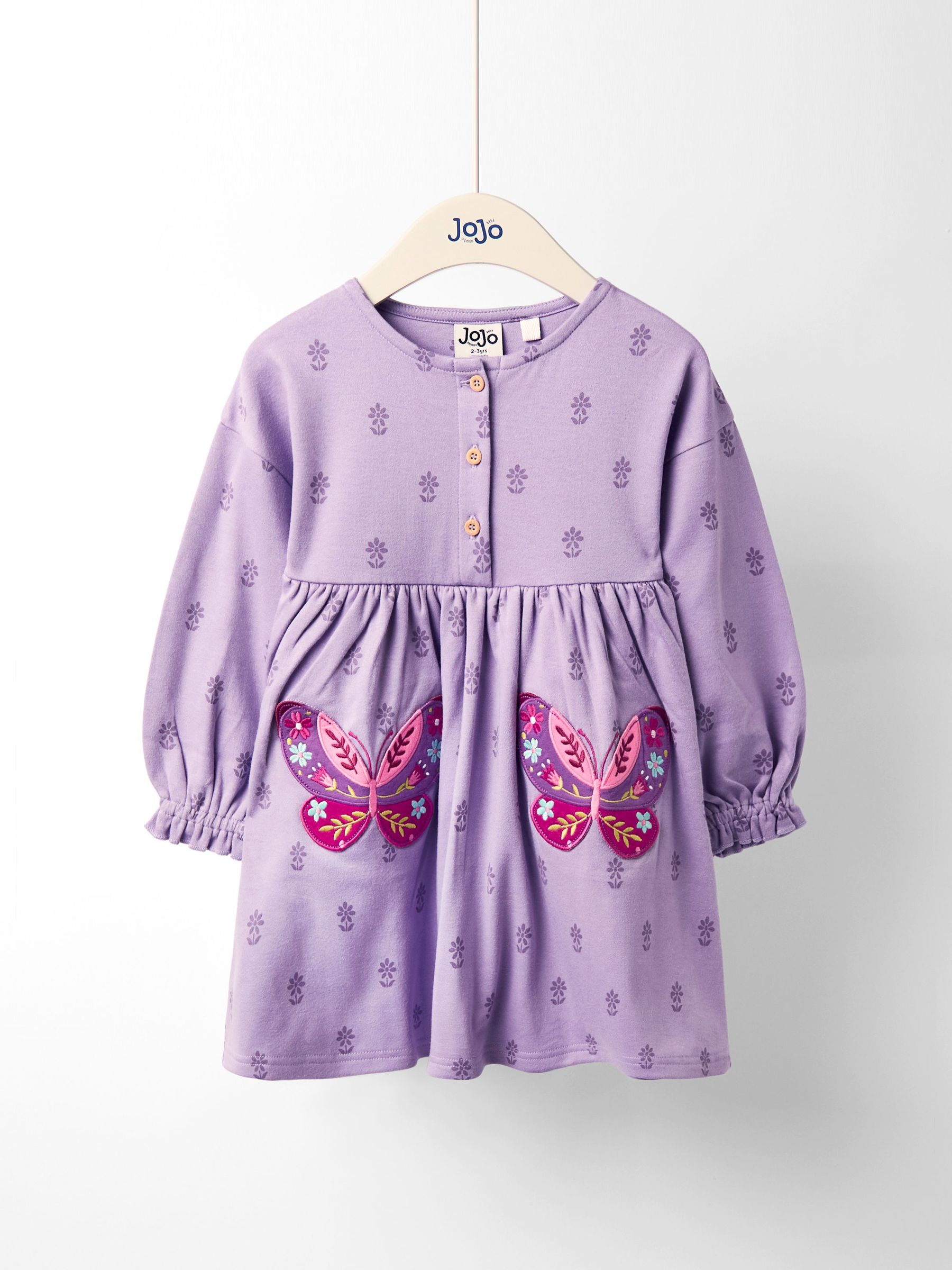 Purple Drop Shoulder Appliqué Dress (F87380) | £23 - £26