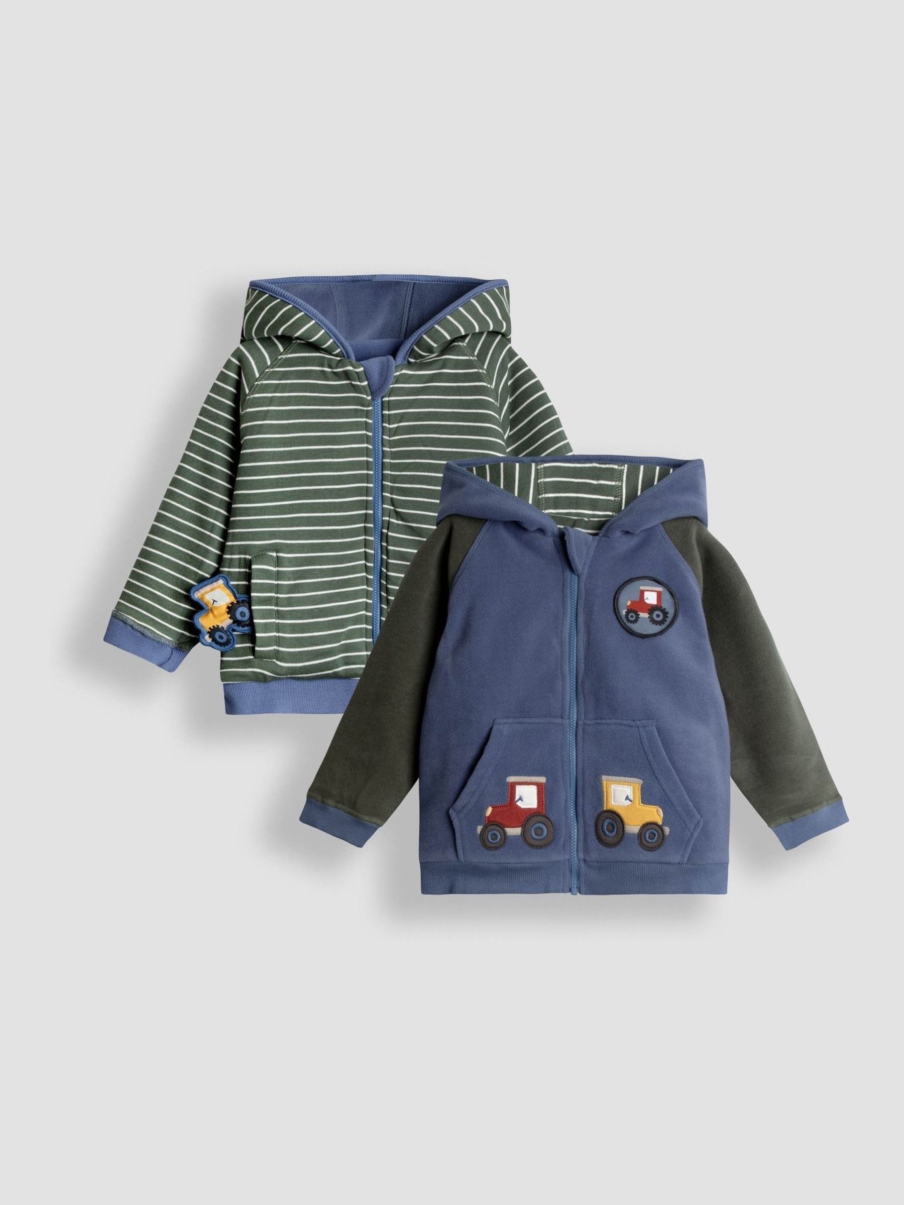 Blue Tractor Colour Block Appliqué Reversible Hoodie (F87402) | £27 - £30