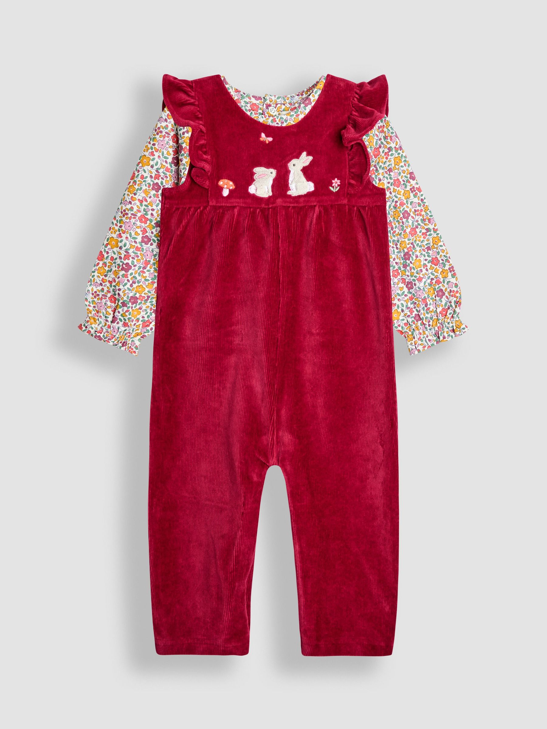 Purple Light Appliqué Velour Dungarees & Top Set (F87421) | £28 - £29