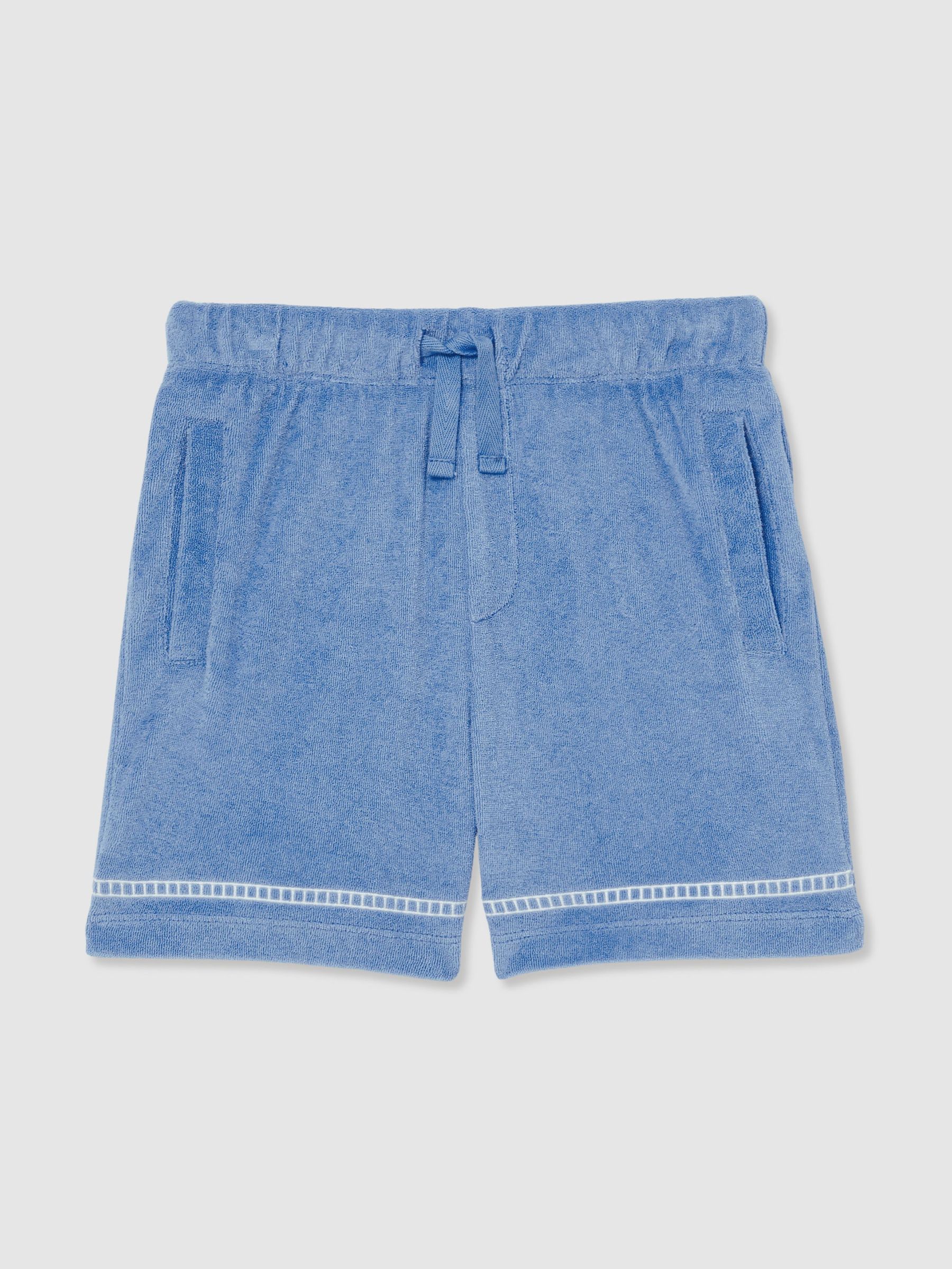 13-14 yrs Towelling Brand-Embroidered Shorts in Airforce Blue (F87752) | £44